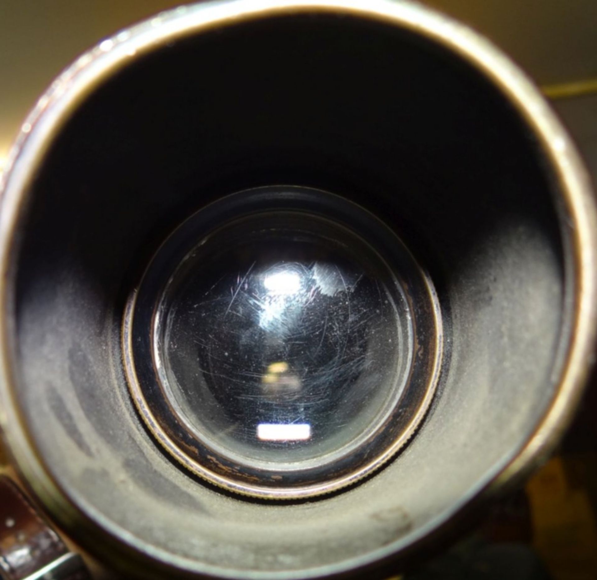 schweres Teleskopfernrohr, Messing, gemarkt k.u.k. H.A. No. 407, Optik o.k., wohl österr. Marine - Bild 6 aus 6