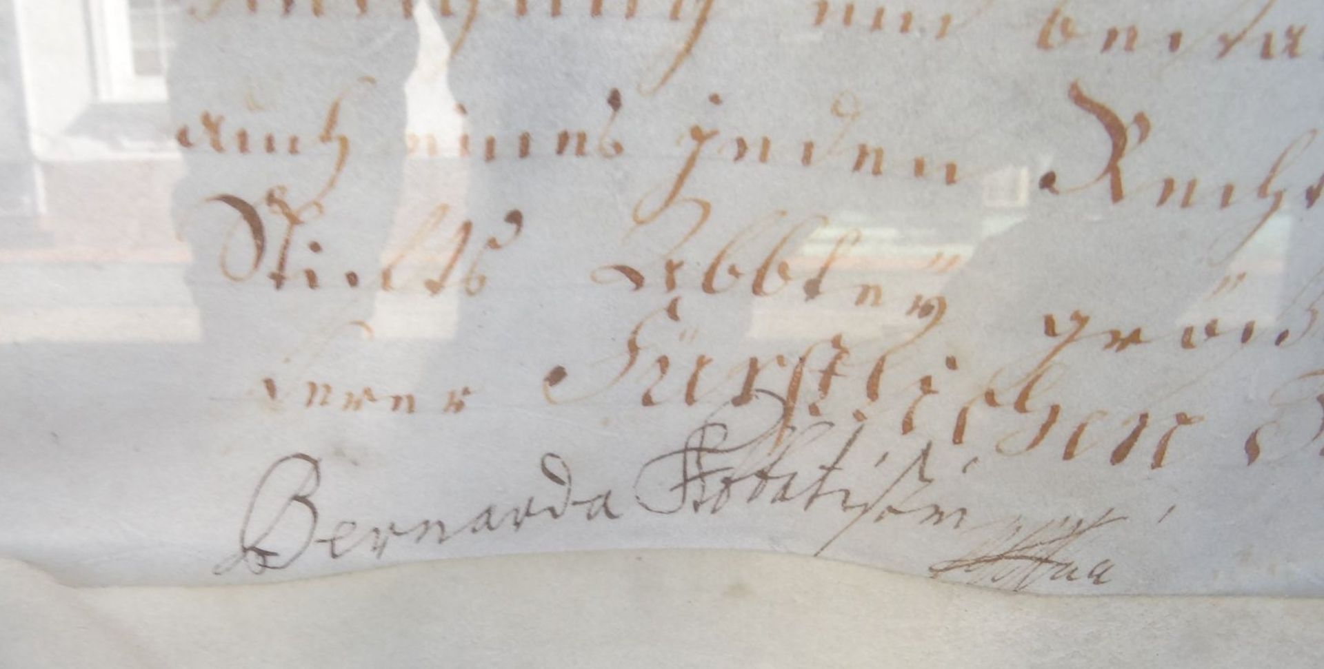 grosse Urkunde der Äbtistin von Kloster Trebnitz, dat. 5.Juli 1755 auf Pergament, ger/Glas, RG 59x93 - Bild 6 aus 10
