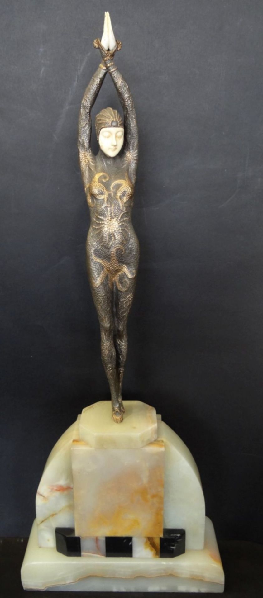Demetre Haralamb CHIPARUS (1886-1947), gr. Art Deko Bronze "Starfish" um 1925, mit Elfenbein-Kopf - Bild 2 aus 10