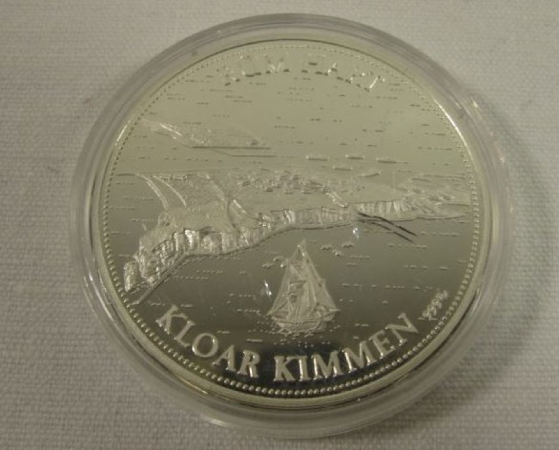 Silber-Medaille "Helgoland - 100 Jahre Deutsch" in Kapsel, D-3,8cm.