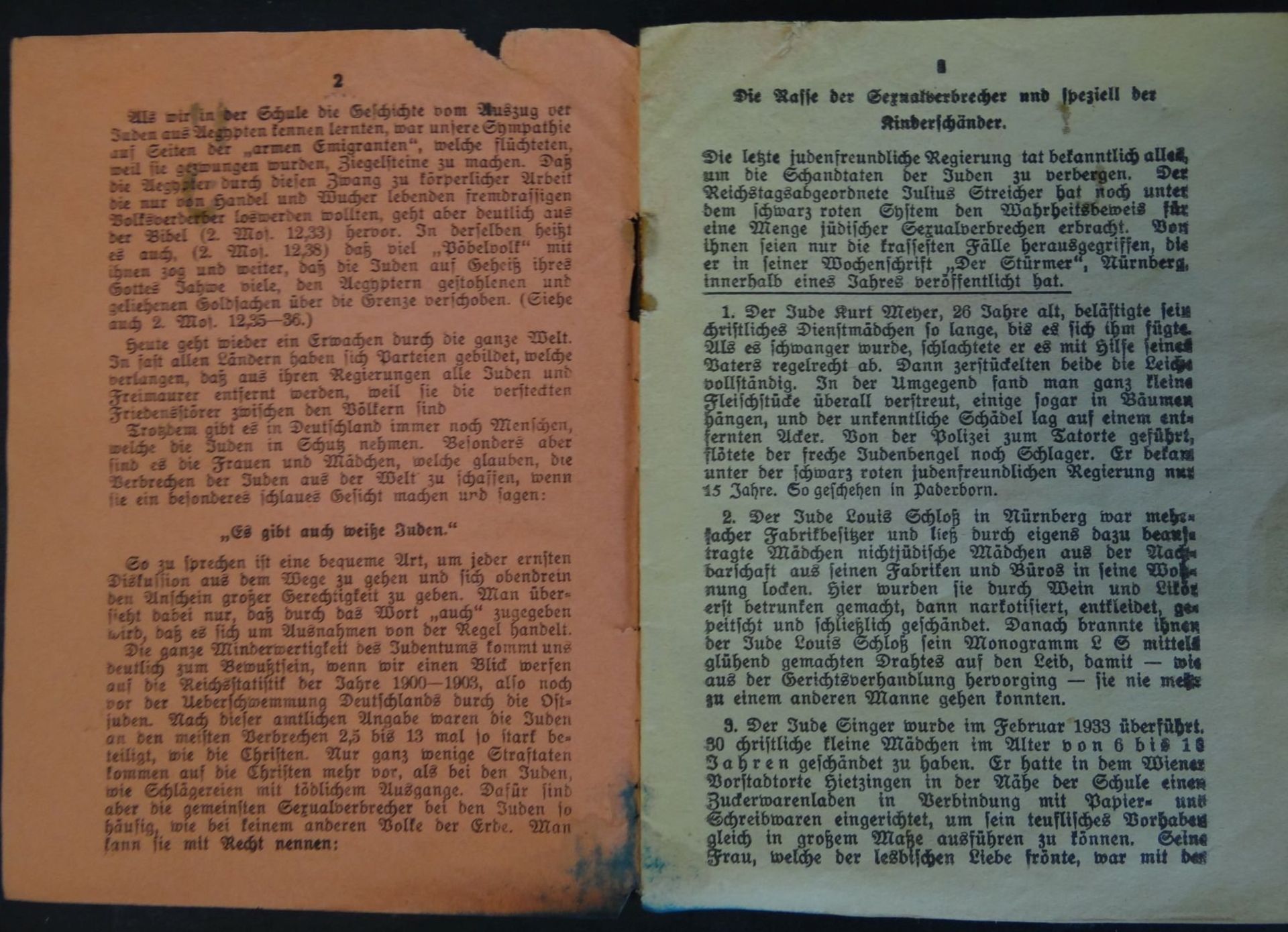 Hetz-Broschüre "Der Jude und das arische weibliche Geschlecht", PP, 15x11 cm, 18 Seiten, Alters-u. - Bild 3 aus 5