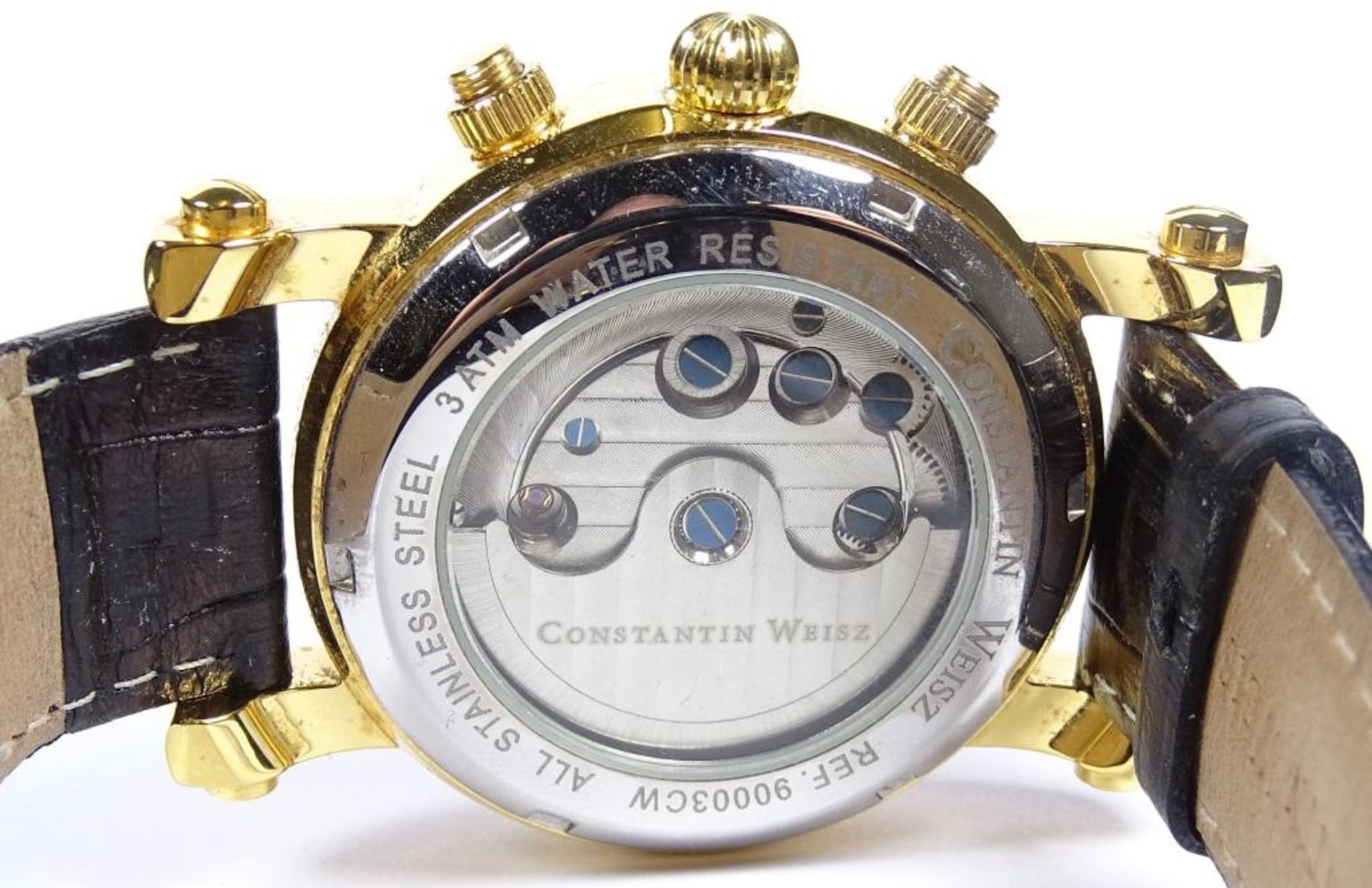 Armbanduhr "Constantin Weisz",automatik,Werk läuft,vergoldet,guter Zustan - Bild 4 aus 4