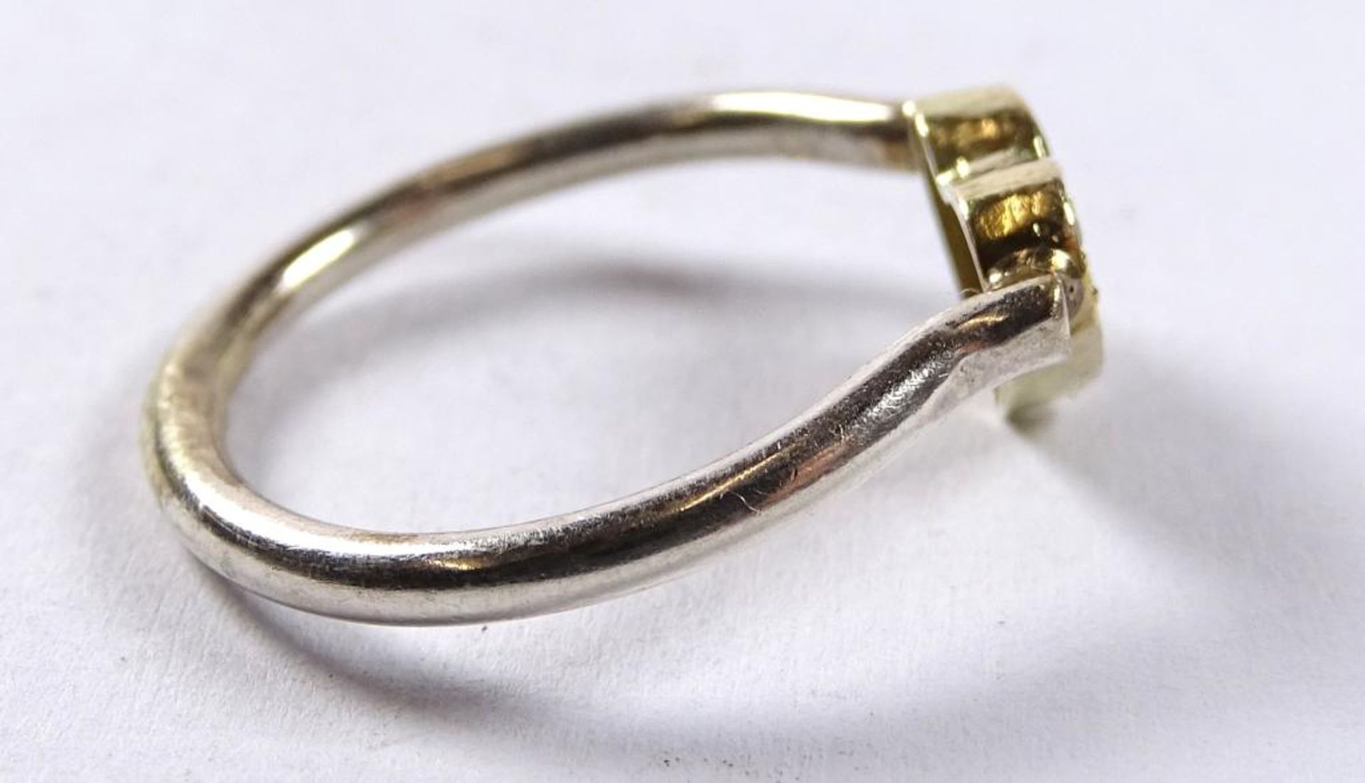Ring,Silber+Gold 14K,mit 10 Brillanten,2,30gr., RG 54 - Bild 3 aus 4