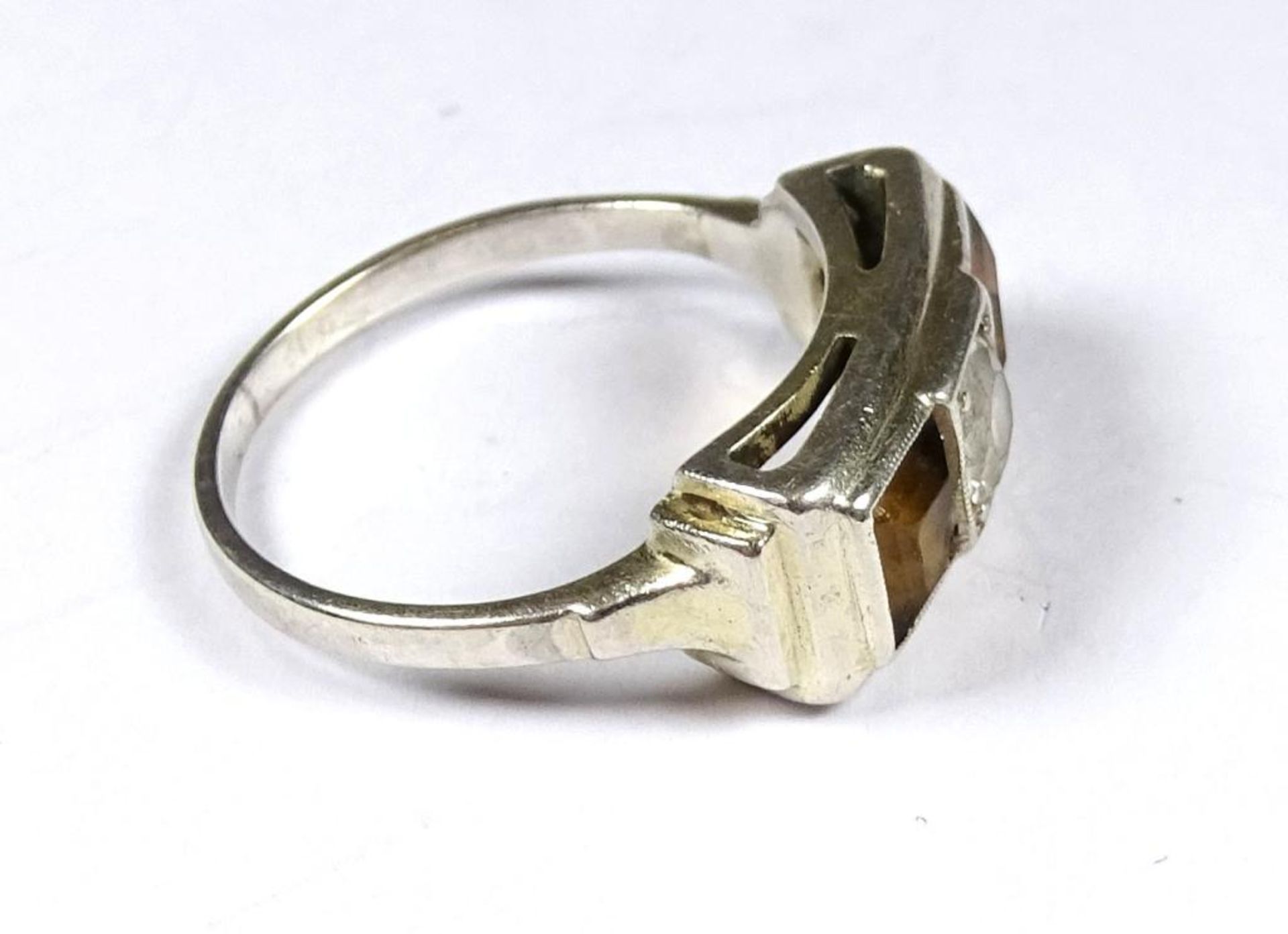 Ring,Silber -835-, Farbsteine,3,6gr., RG 56 , Alters-u. Gebrauchsspuren,Tragespuren - Bild 2 aus 3