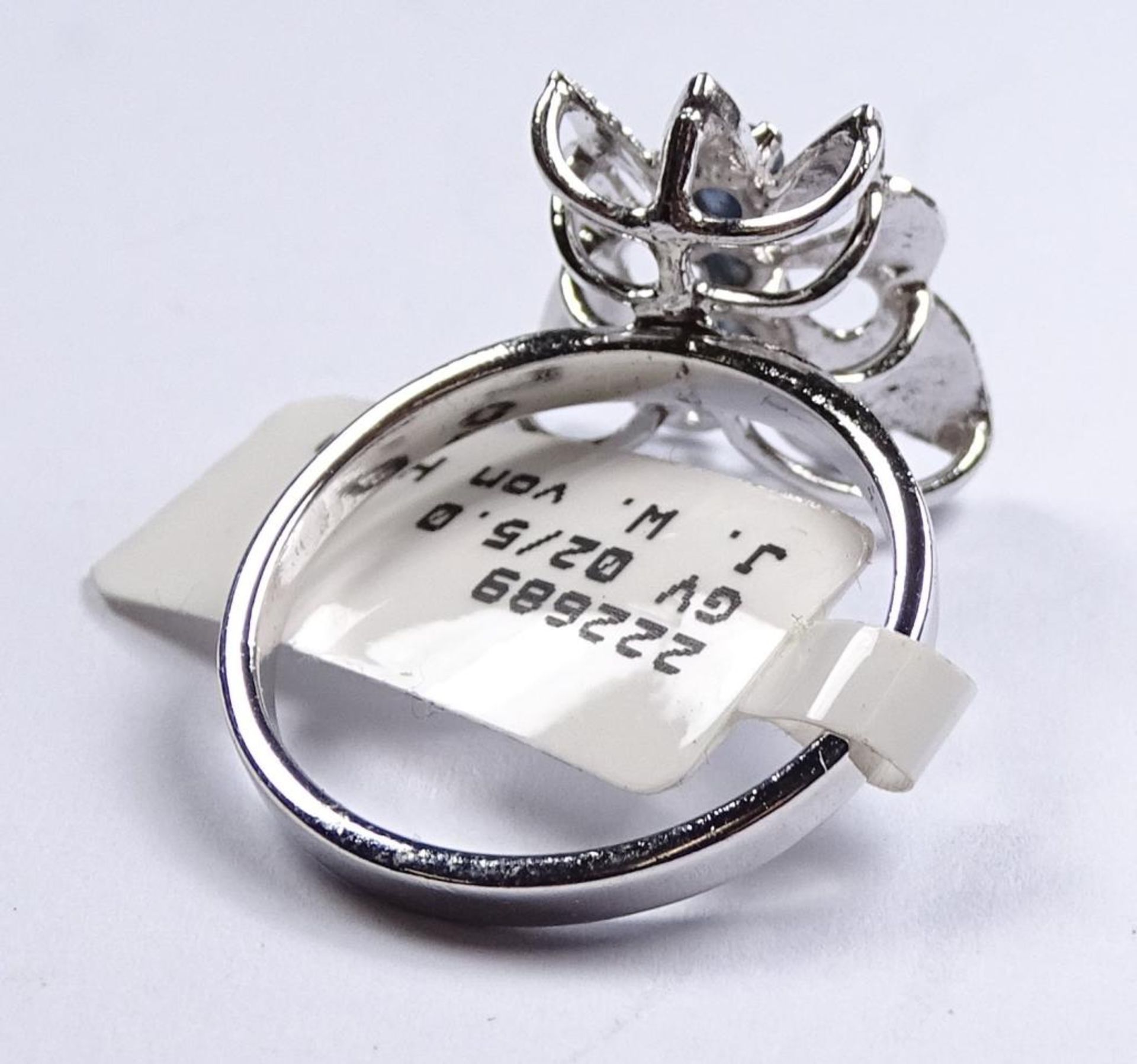 Ring,Silber -925- mit 3 Saphiren,2,6gr.,RG 52,Neu und ungetragen aus Juweliersauflösun - Bild 3 aus 3