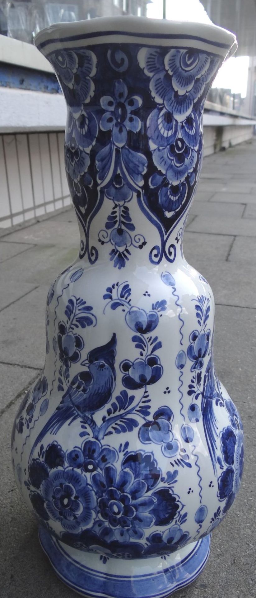 hohe Vase, Delft blau H-36 cm - Bild 2 aus 4