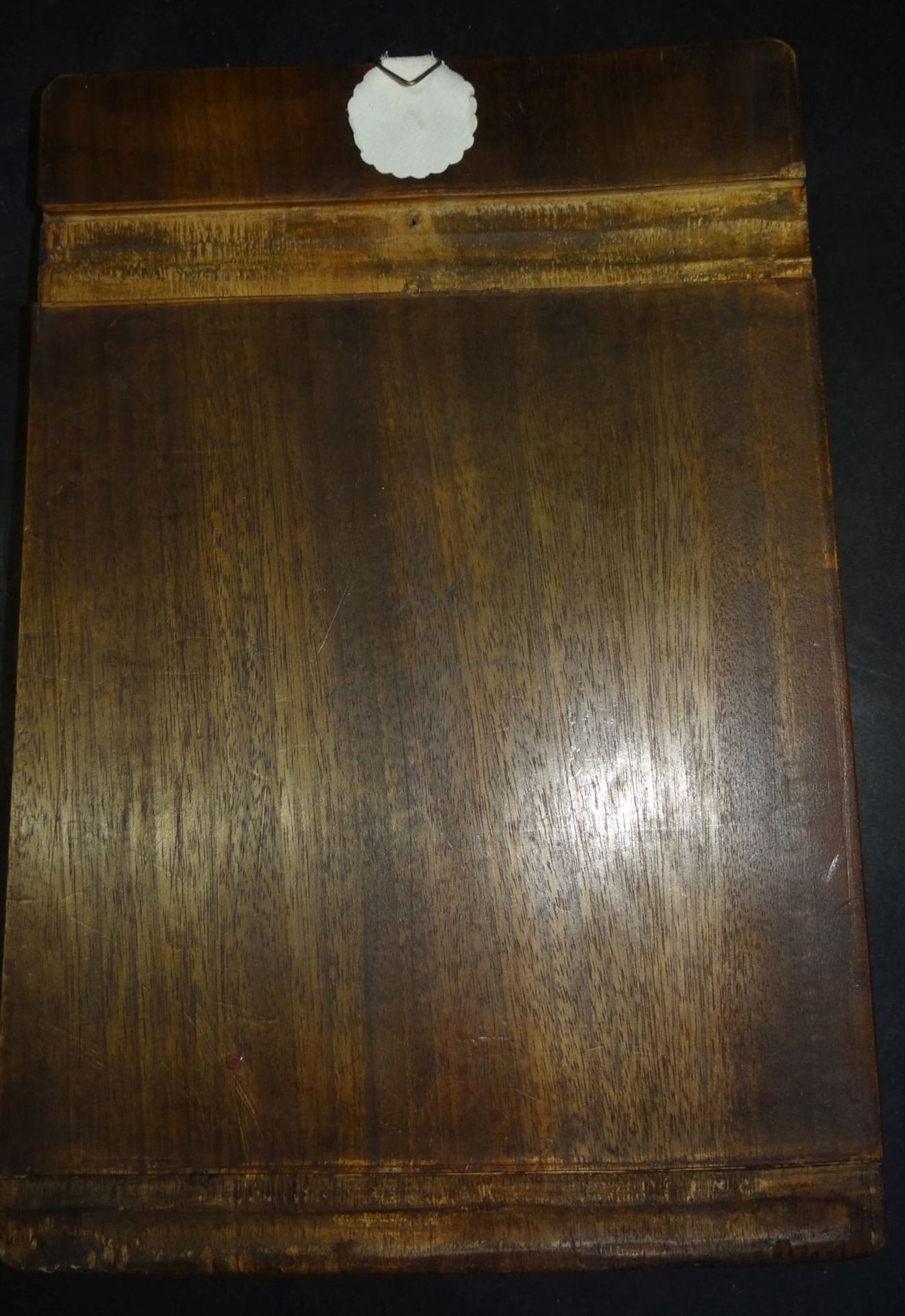 Holzplatte m it Perlmutt Einlagen etc., wohl Japan, 26x17 cm, kl. Fehlteile - Bild 4 aus 4