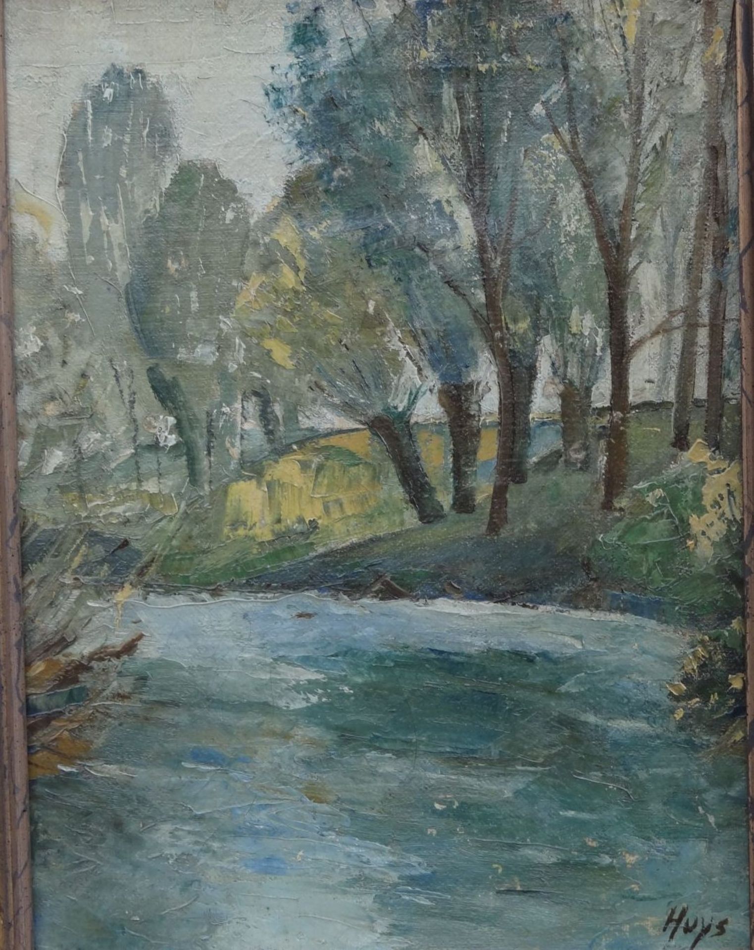 Bernhard HUYS (1896-1973) "Bäume am Ufer" Öl/Leinen, gerahmt, RG 54x44