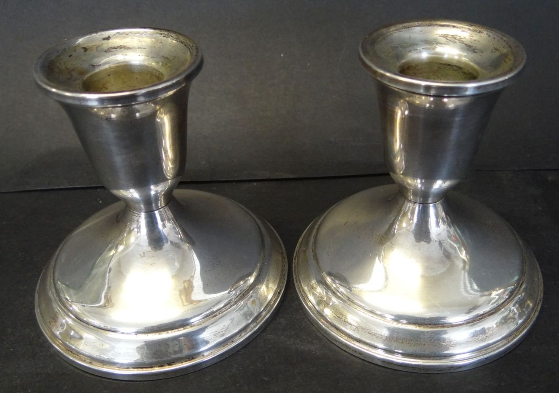 Paar Silber-925- Leuchter, gefüllter Stand, H-8 c - Bild 2 aus 3