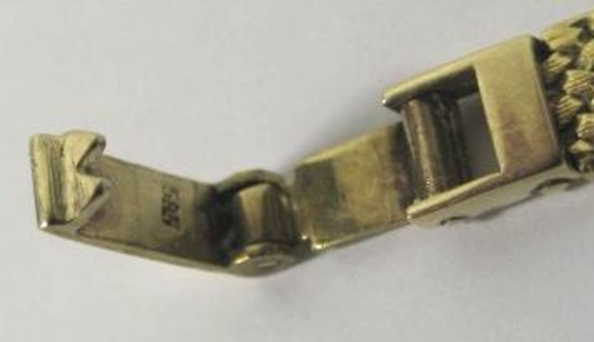 DAU "Tissot", 585er GG Armband, Werk läuft, Tragespuren, anbei Stück vom Armband, komplett 27,7g, - Bild 3 aus 3