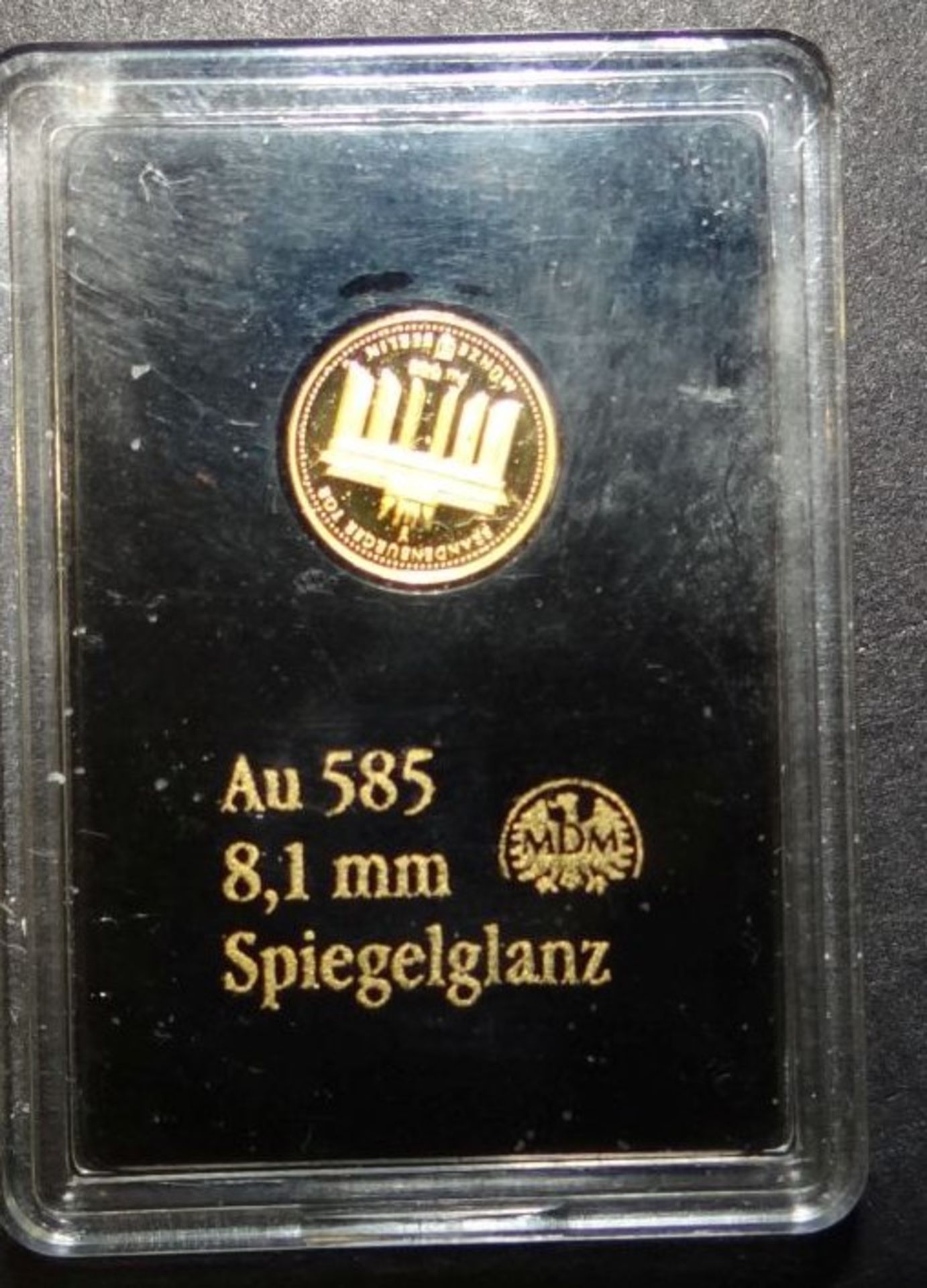 kl. Medaille Gold-585-, Brandenburger Tor, 0,30 gr.