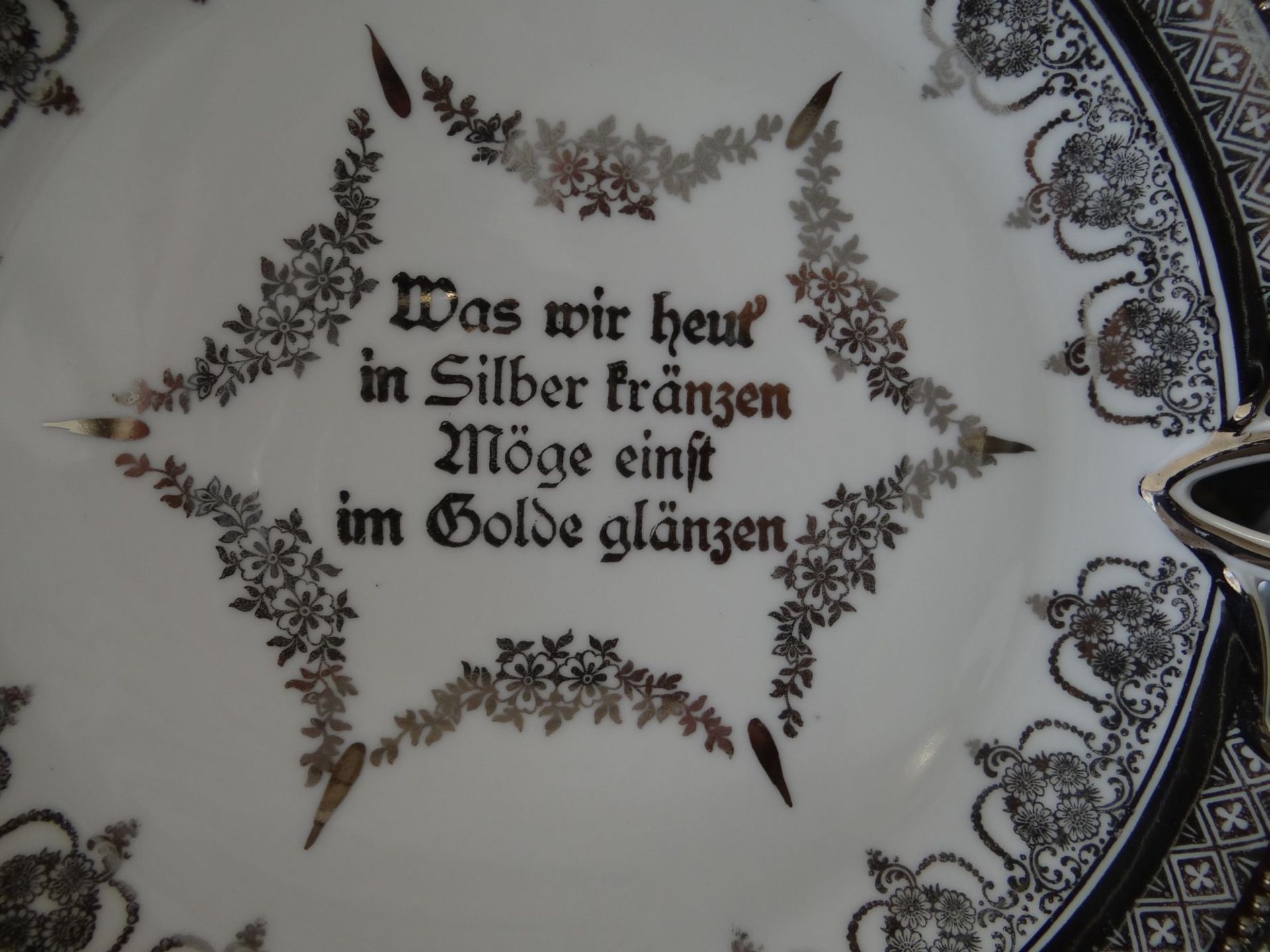 Silberhochzeit-Kuchenteller mit Spruch "Königszelt", D-25 c - Bild 2 aus 4