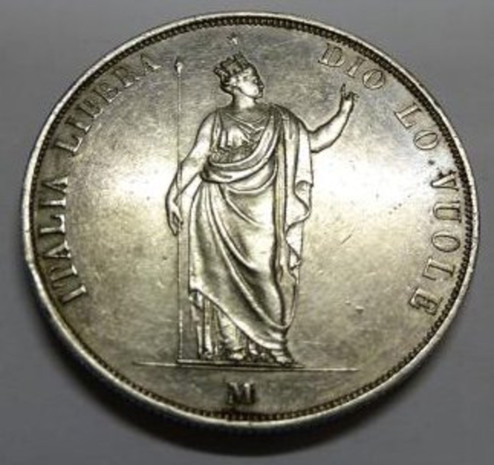 5 Lire Italiane, Governo Provvisorio di Lombardia 1848 - 24,87 gr. - Bild 2 aus 2