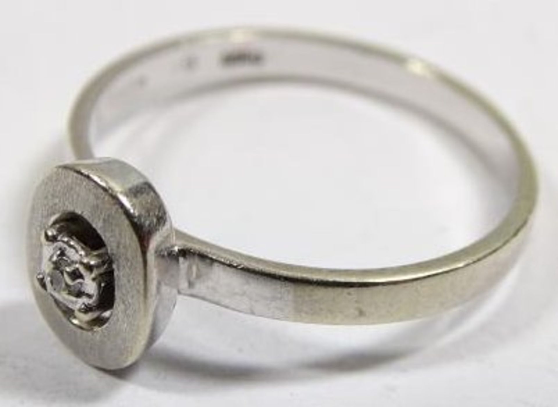 WG-Ring-585 mit Diamant, 0,02 ct, RG 55, 2,41 gr.