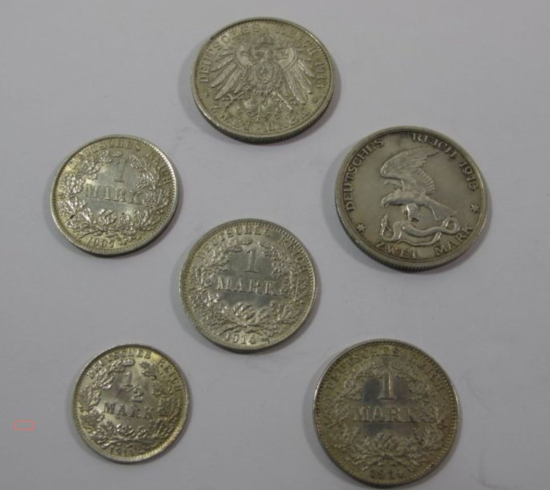 6x Münzen "Deutsches Reich", ab 1907 - 191 - Bild 2 aus 2