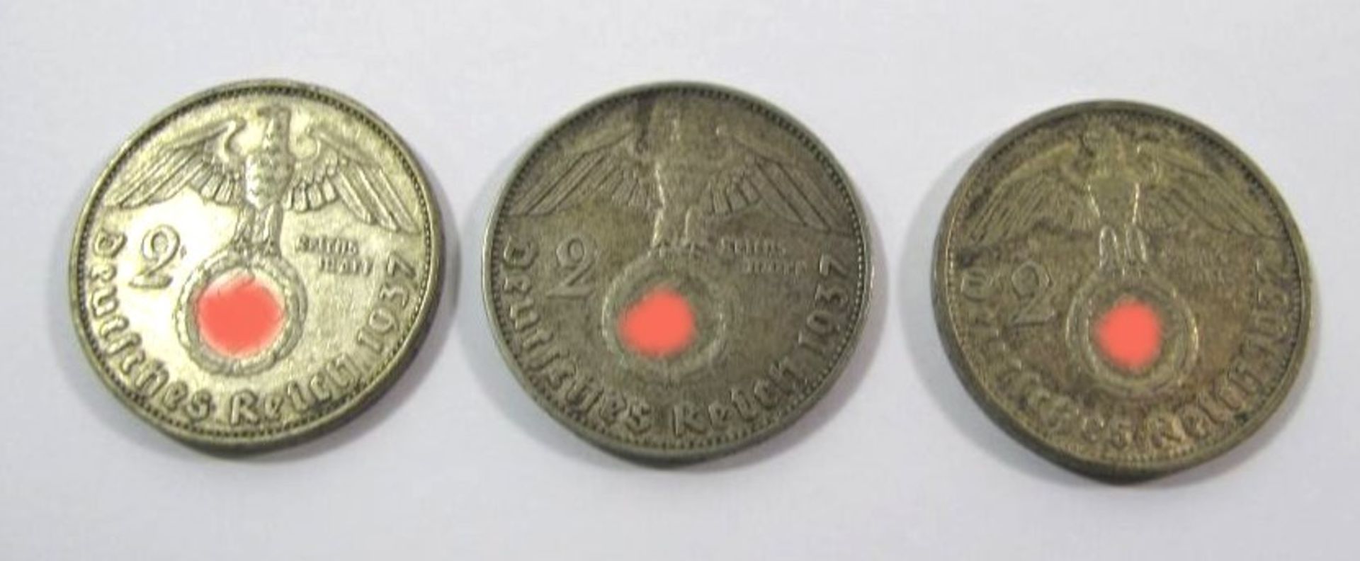 3x 2 Mark-Münzen, Deutsches Reich, 193
