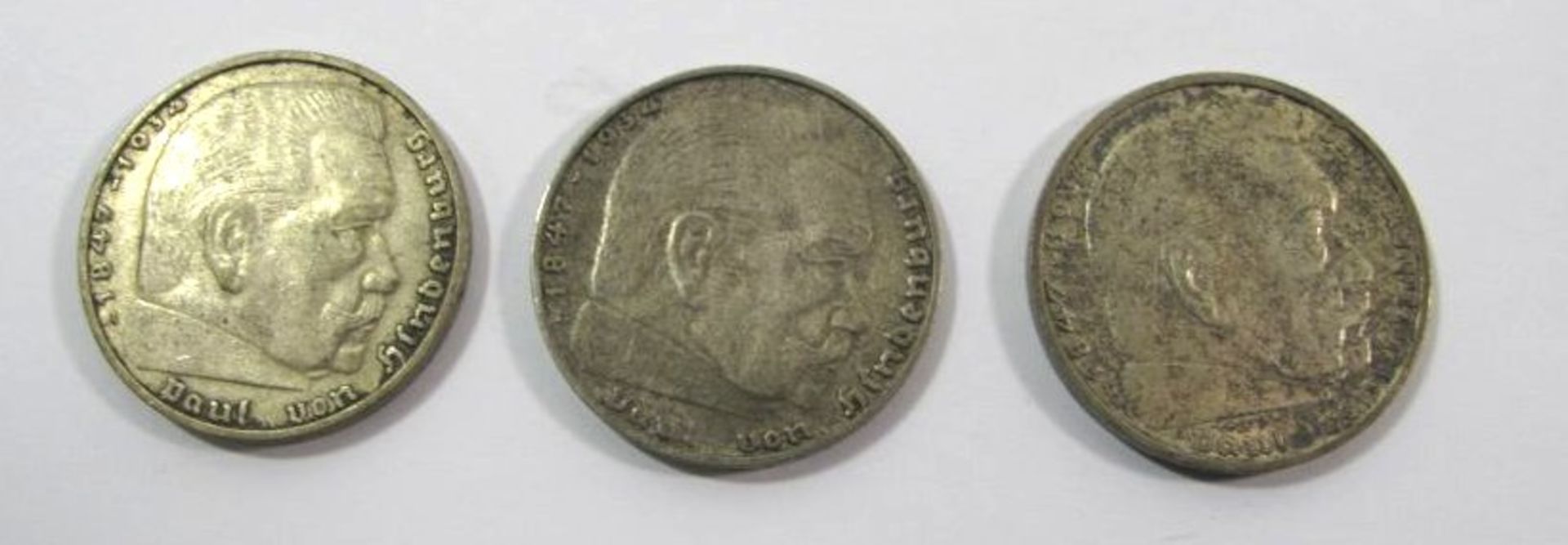 3x 2 Mark-Münzen, Deutsches Reich, 193 - Bild 2 aus 2