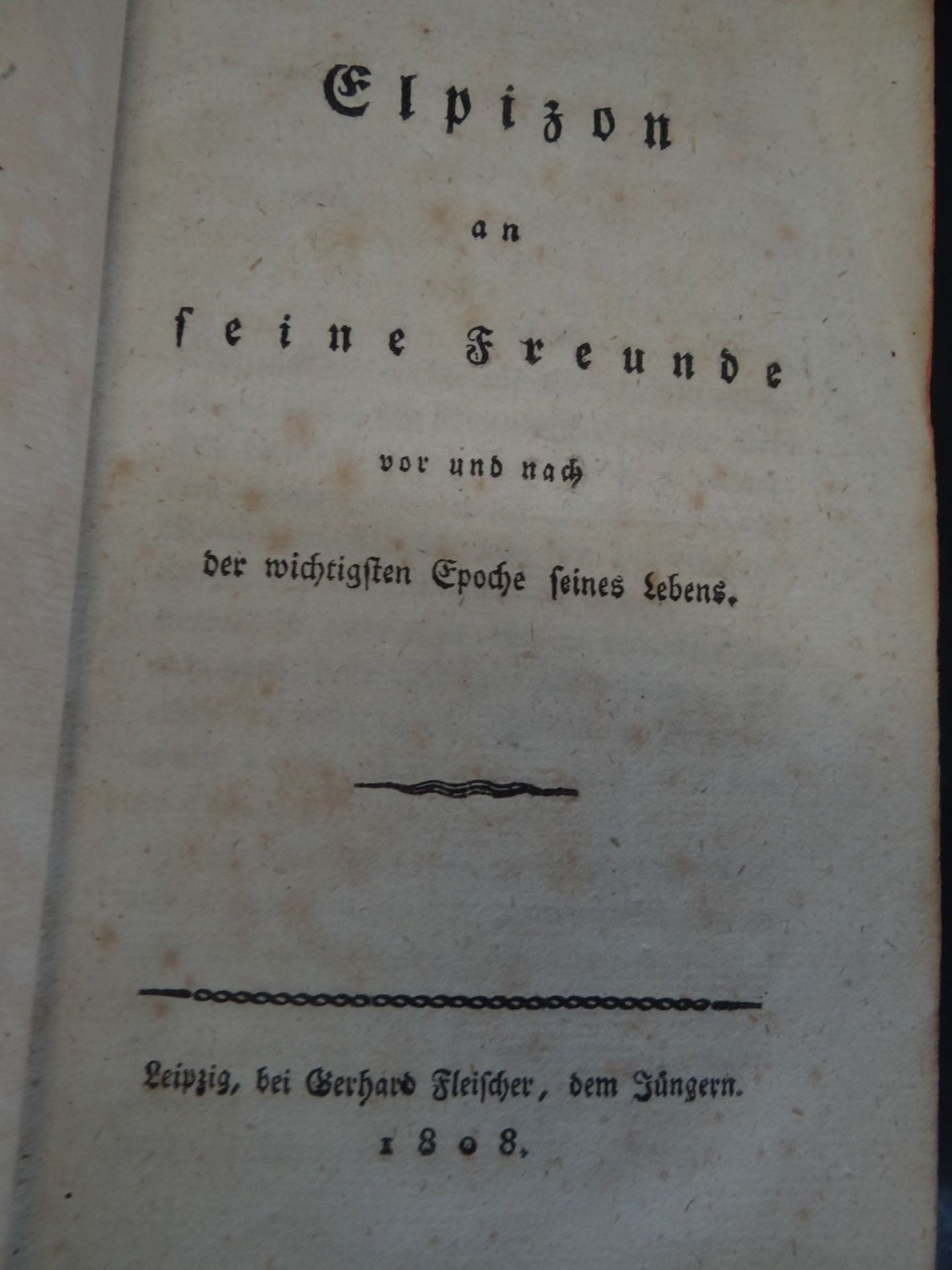 Christian Friedrich Sintenis "Elpizon" 1803 nebst div,. Anhängen, 4 Bände in 2 Büchern, 1803-1809, - Bild 3 aus 7