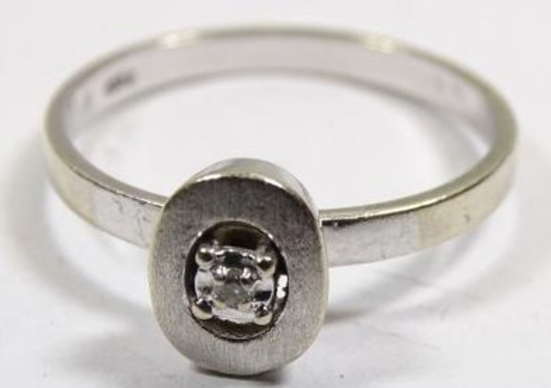 WG-Ring-585 mit Diamant, 0,02 ct, RG 55, 2,41 gr. - Bild 2 aus 4