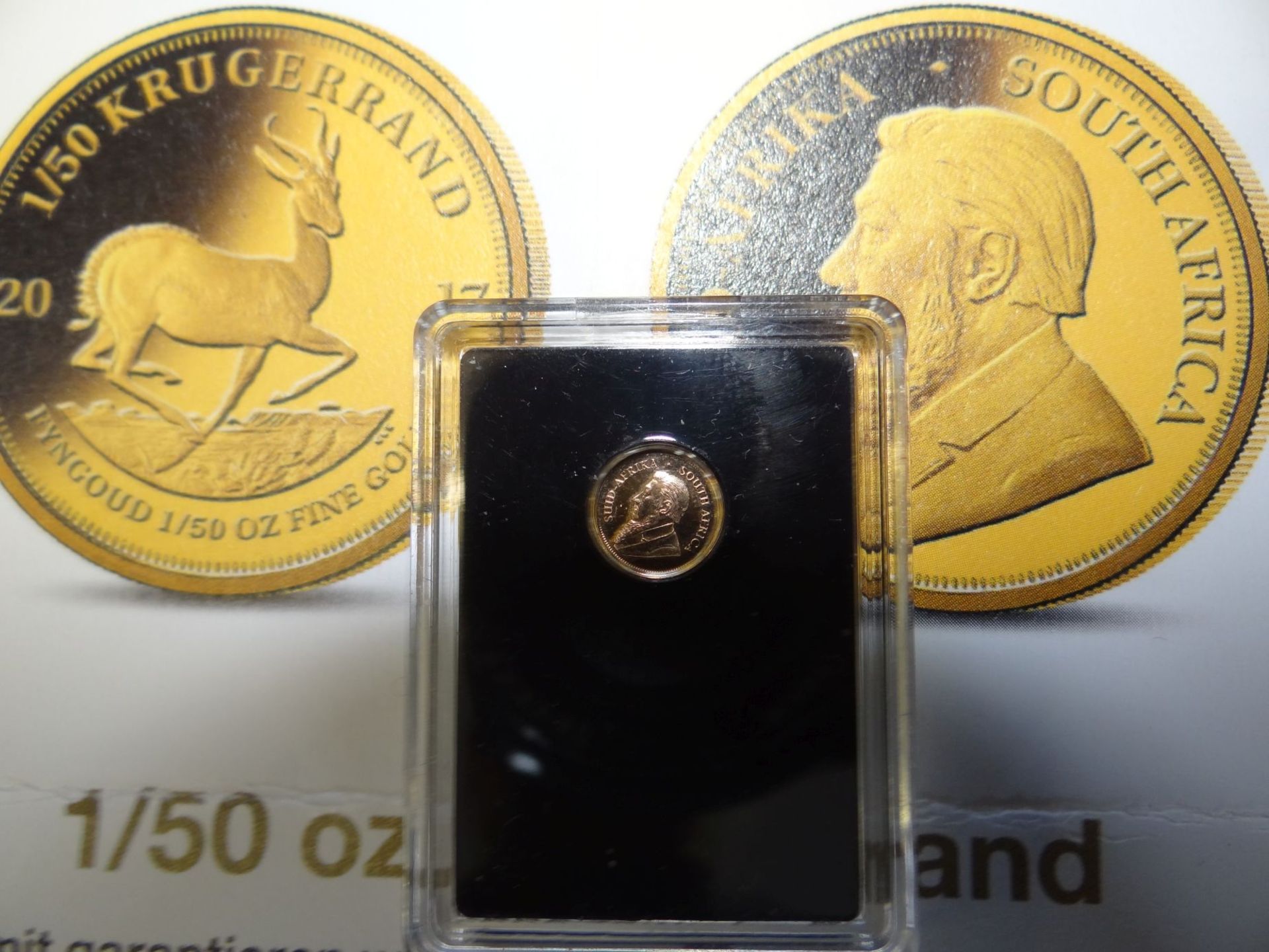 1/50 Unze Krügerrand, Gold-917-, 0,68 gr., mit Beschreibun - Bild 2 aus 3