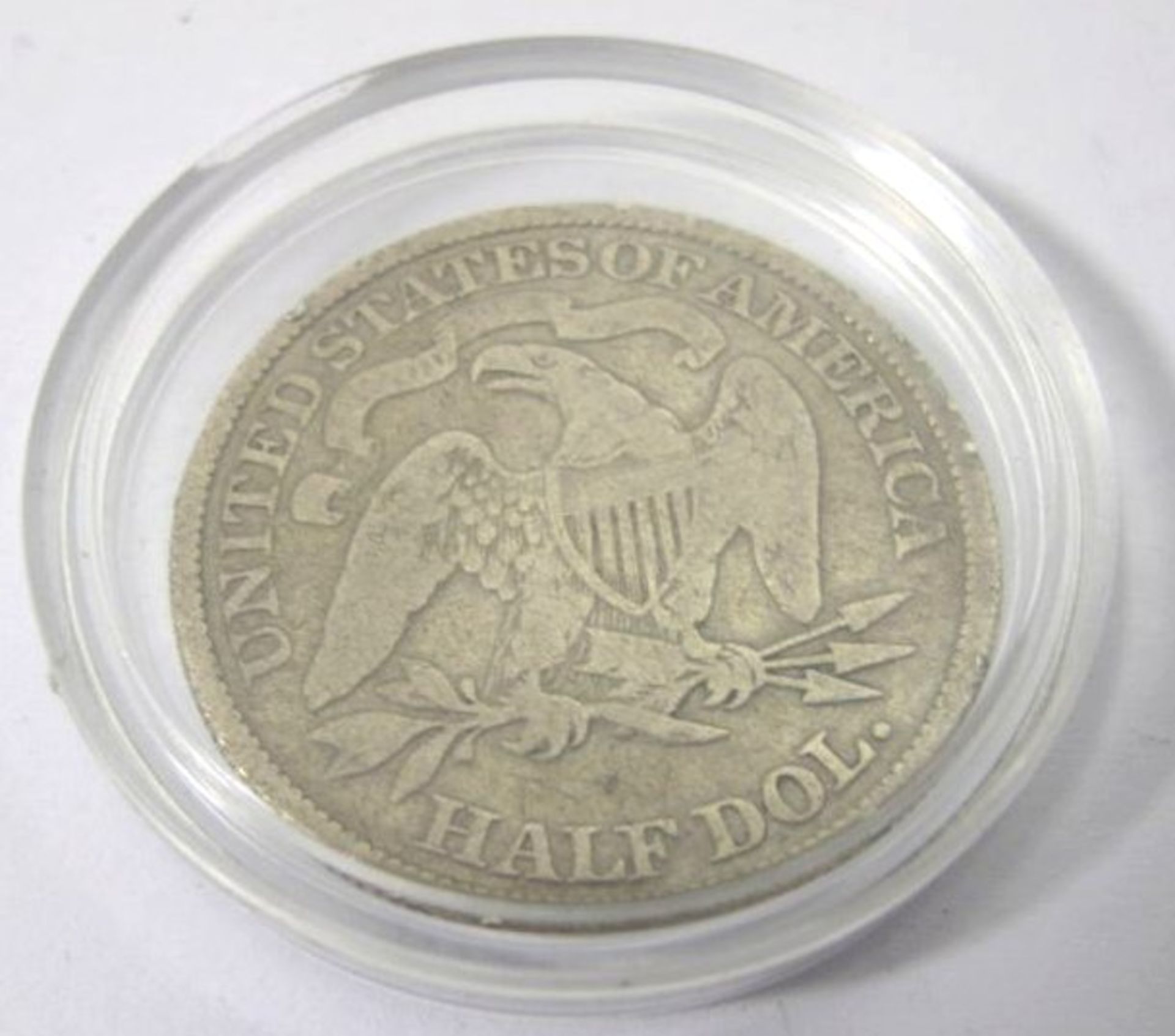 Half Dollar 1869, USA, 11,9g, D-3cm, Alters-u. Gebrauchsspuren. - Bild 2 aus 2