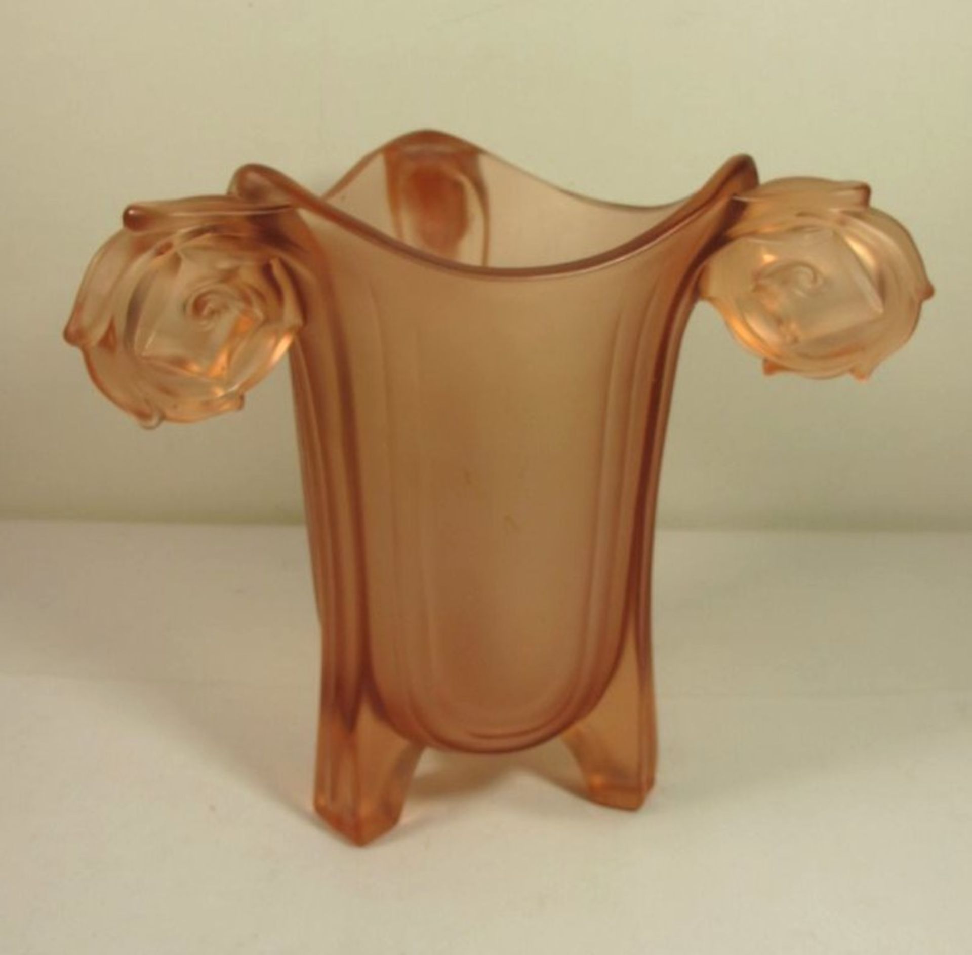 Art-Déco Vase, rosefarben, wohl Frankreich, H-22cm.