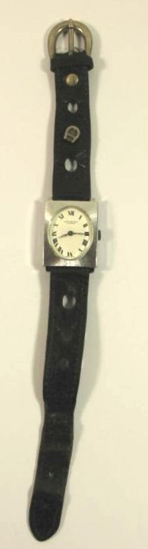 DAU "Jean Perret", Kronenaufzug, Werk läuft, Aigner-Armband dieses mit Tragespuren, 3 x 2cm. - Bild 3 aus 3