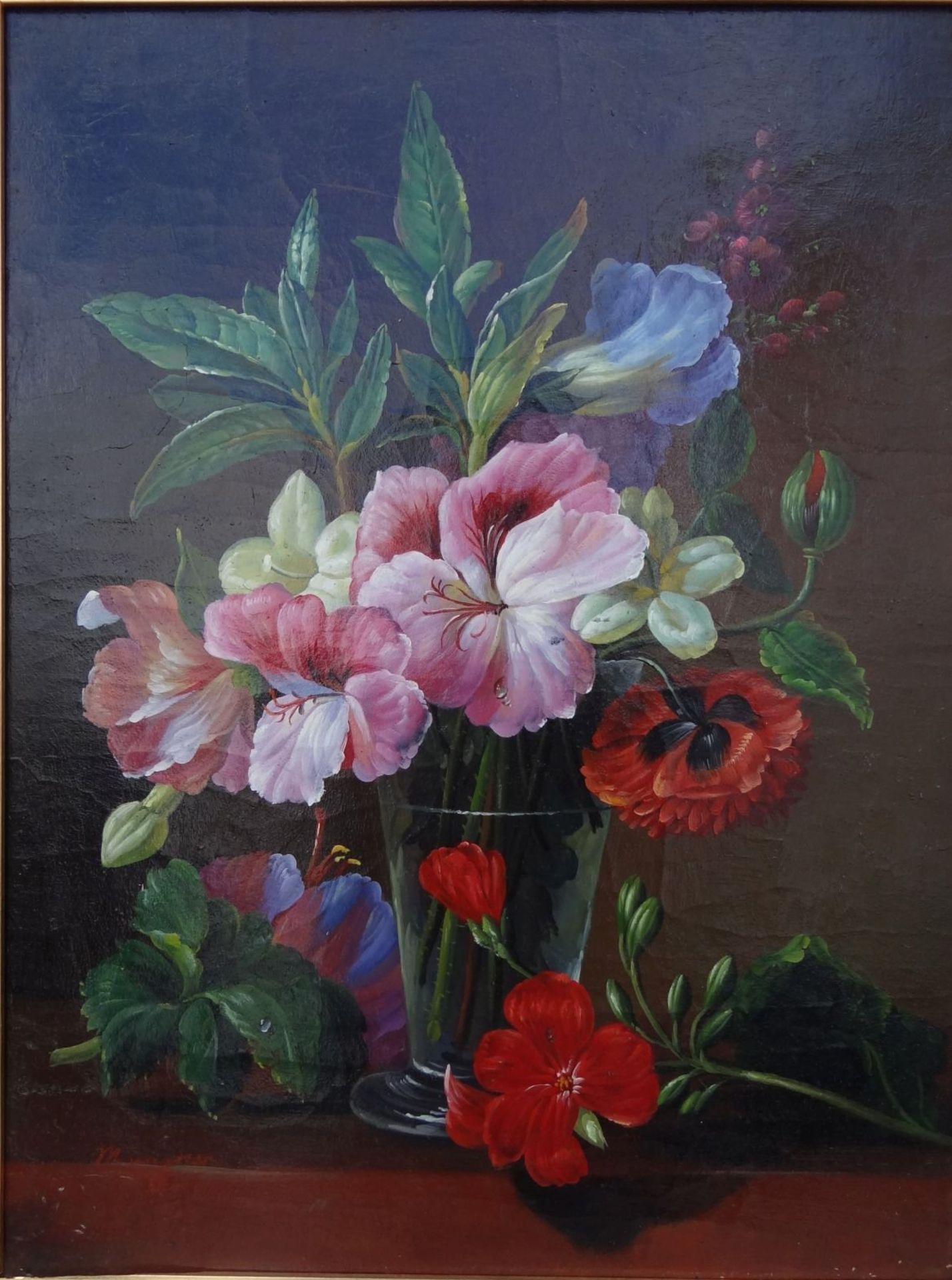 M.Wagner "Blumen in Vase", Öl/Holz, gerahmt, RG 56x46 c