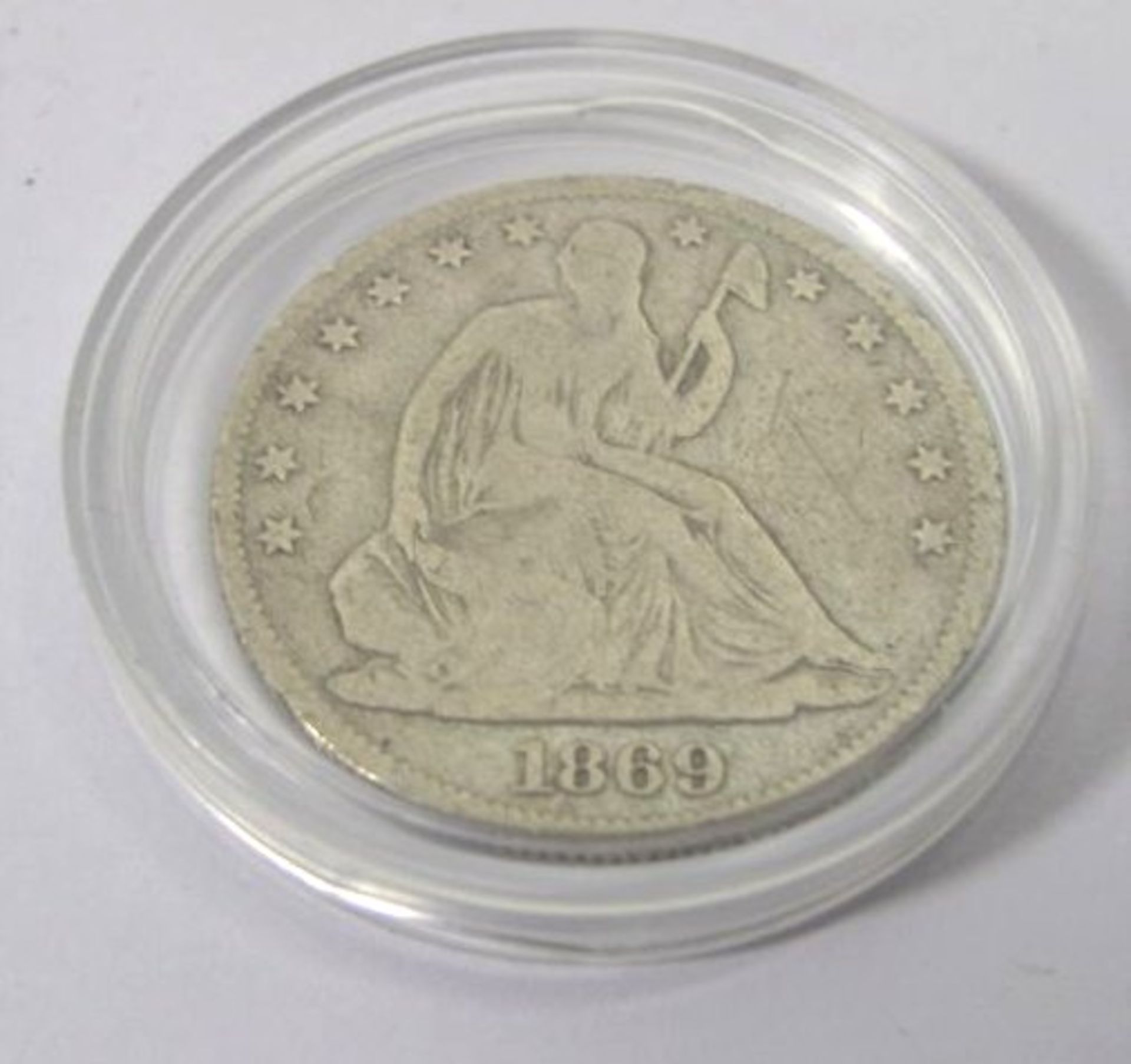 Half Dollar 1869, USA, 11,9g, D-3cm, Alters-u. Gebrauchsspuren.