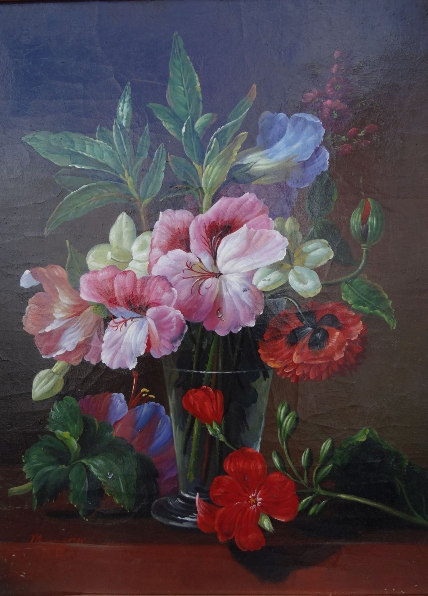 M.Wagner "Blumen in Vase", Öl/Holz, gerahmt, RG 56x46 c - Bild 3 aus 4
