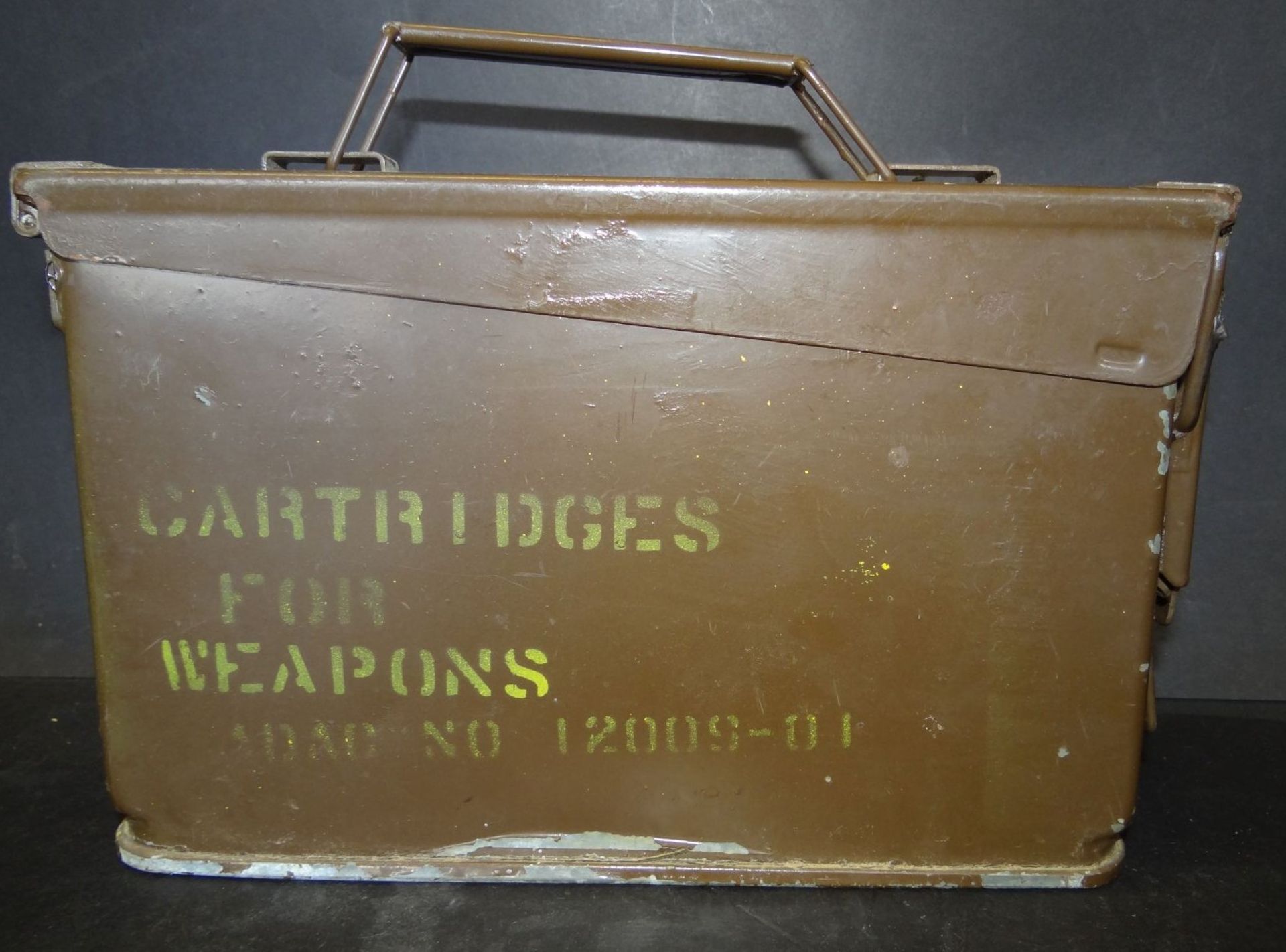 Blech-Munitionsbehälter, U.K. Army, H-17 cm, L-27 c - Bild 2 aus 3
