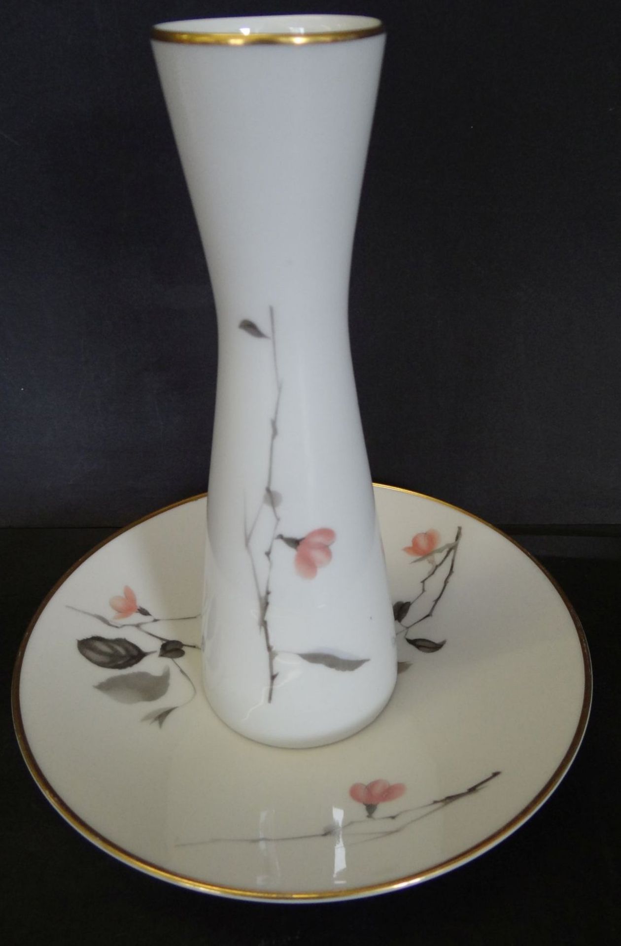 2 Teile Rosenthal" um 1950, Schale und Vase, H-19 cm, D-18 cm - Bild 4 aus 5