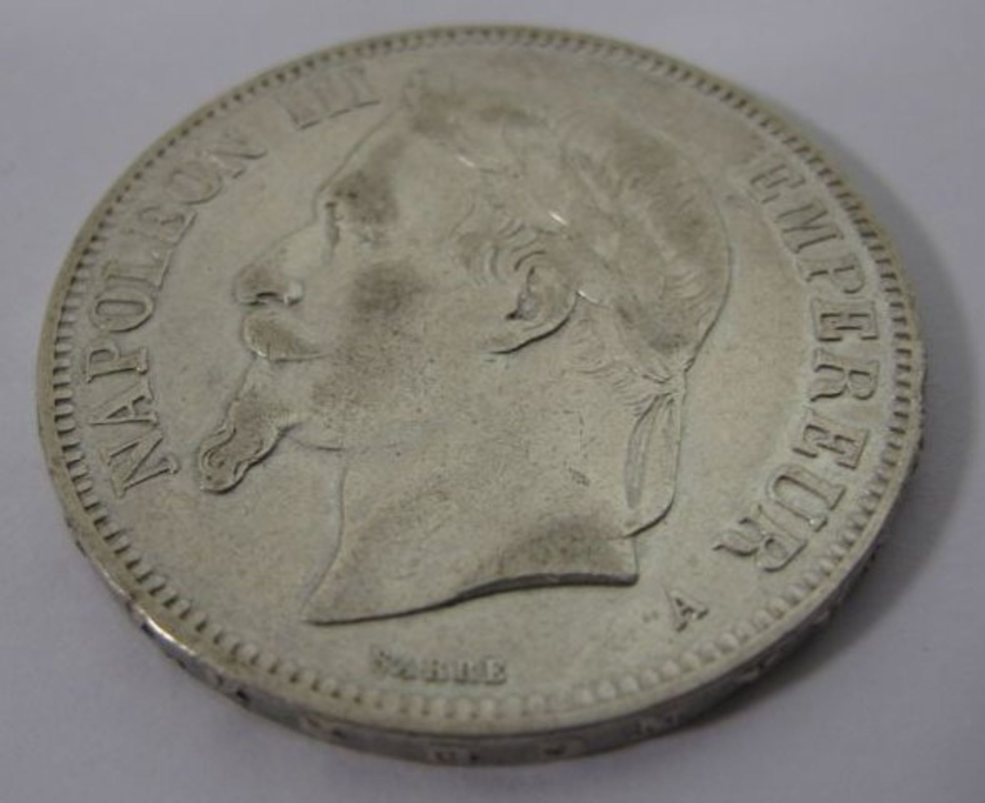 5 Francs 1870, Napoleon III, 24,7g, Silber, D-3,7cm.