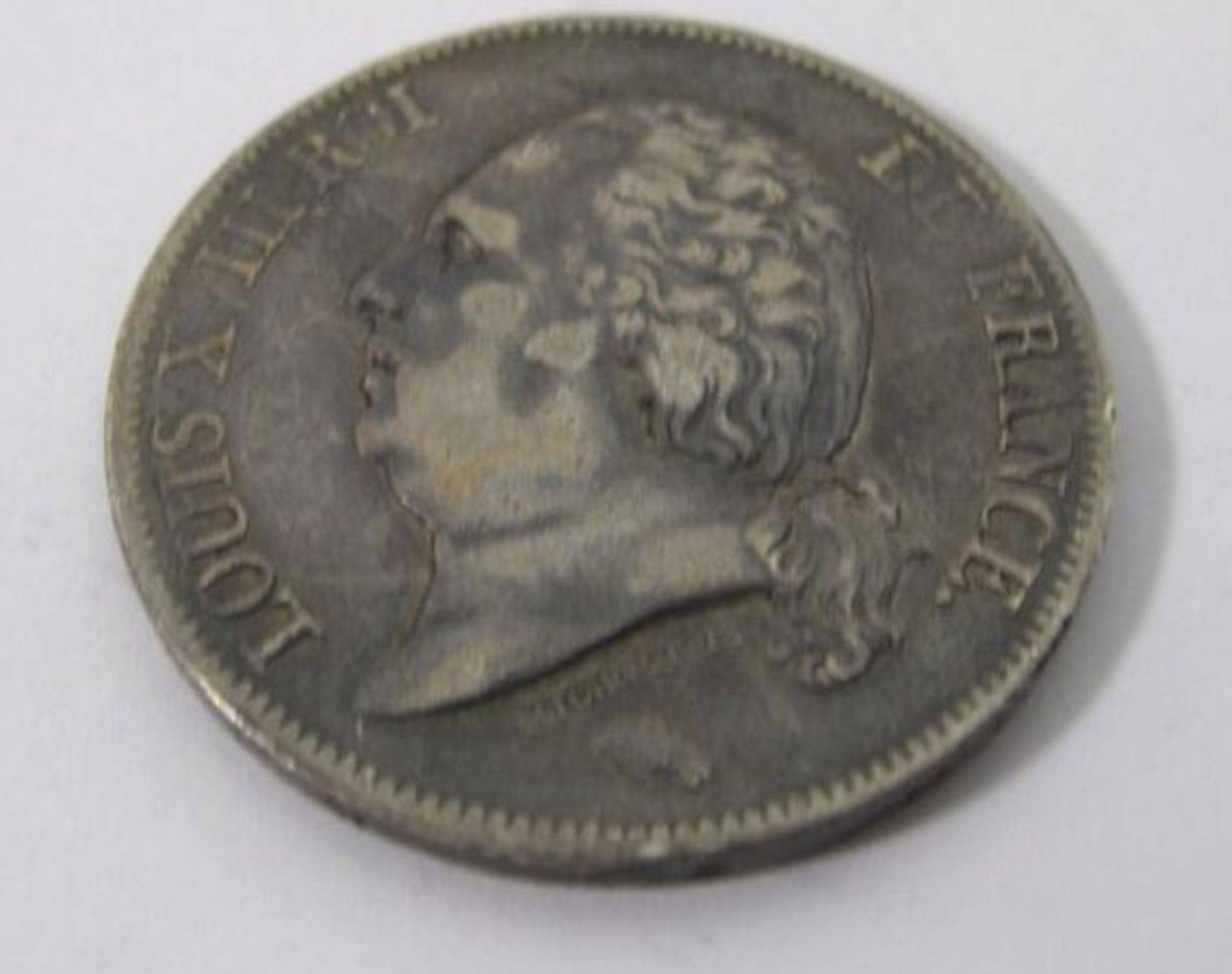 5 Francs 1824, Louis XVIII Roi, 24,6g, D-3,7cm, Alters-u. Gebrauchsspuren.