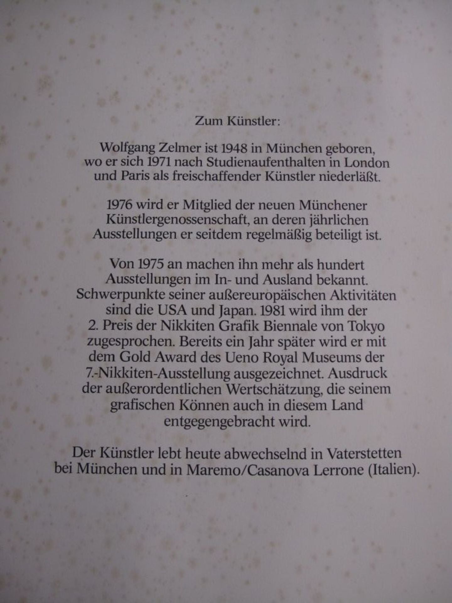 Wolfgang ZELMER (1948) , 5x Farbradierungen, betitelt und nummeriert 179/300, Vorhanden: "Ertrag"-" - Bild 6 aus 6