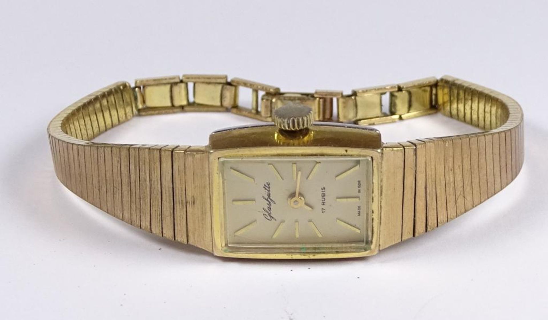 Damen Armbanduhr "Glashütte",mechanisch,Werk läuft,vergolde