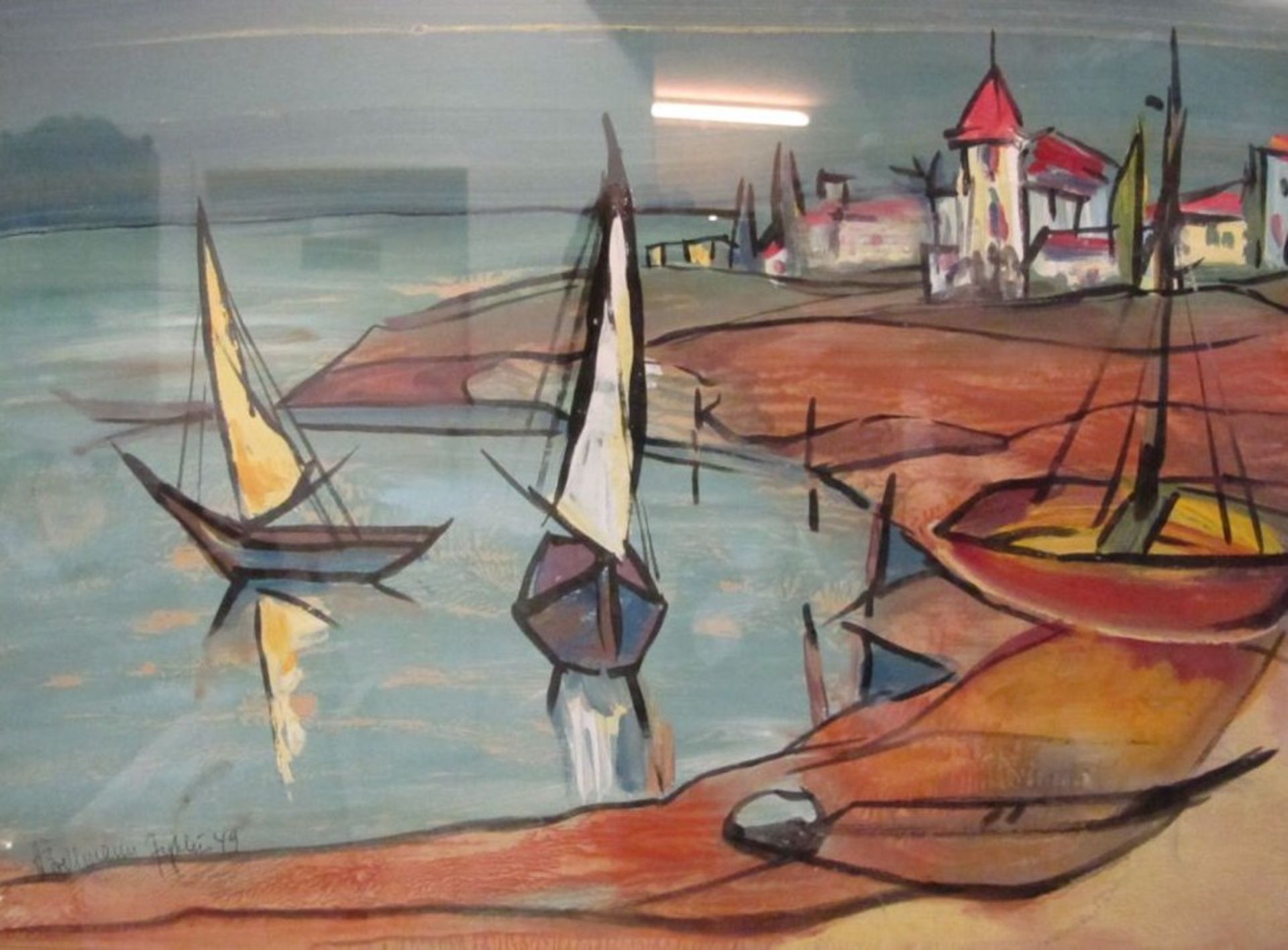 Heino BREILMANN (1921-2001), betitelt "Zyklus 49", Aquarell, gerahmt/Glas, RG 53 x 69cm.