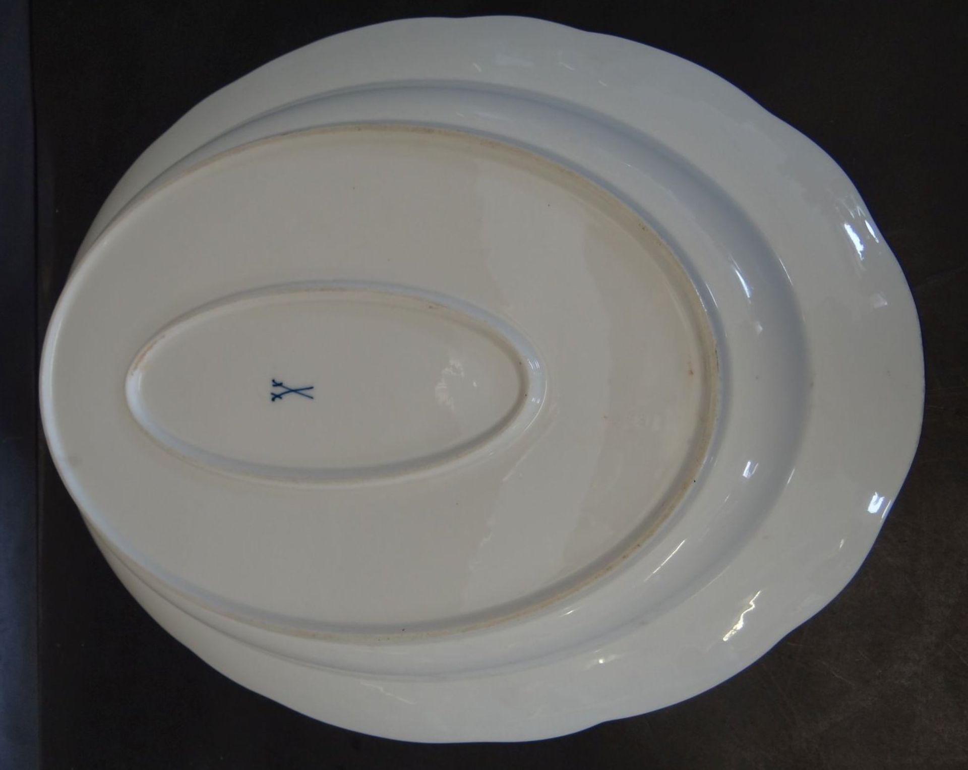 grosse ovale Platte "Meissen" Blumenmalerei, 1.Wahl, 49x35 cm - Bild 3 aus 4