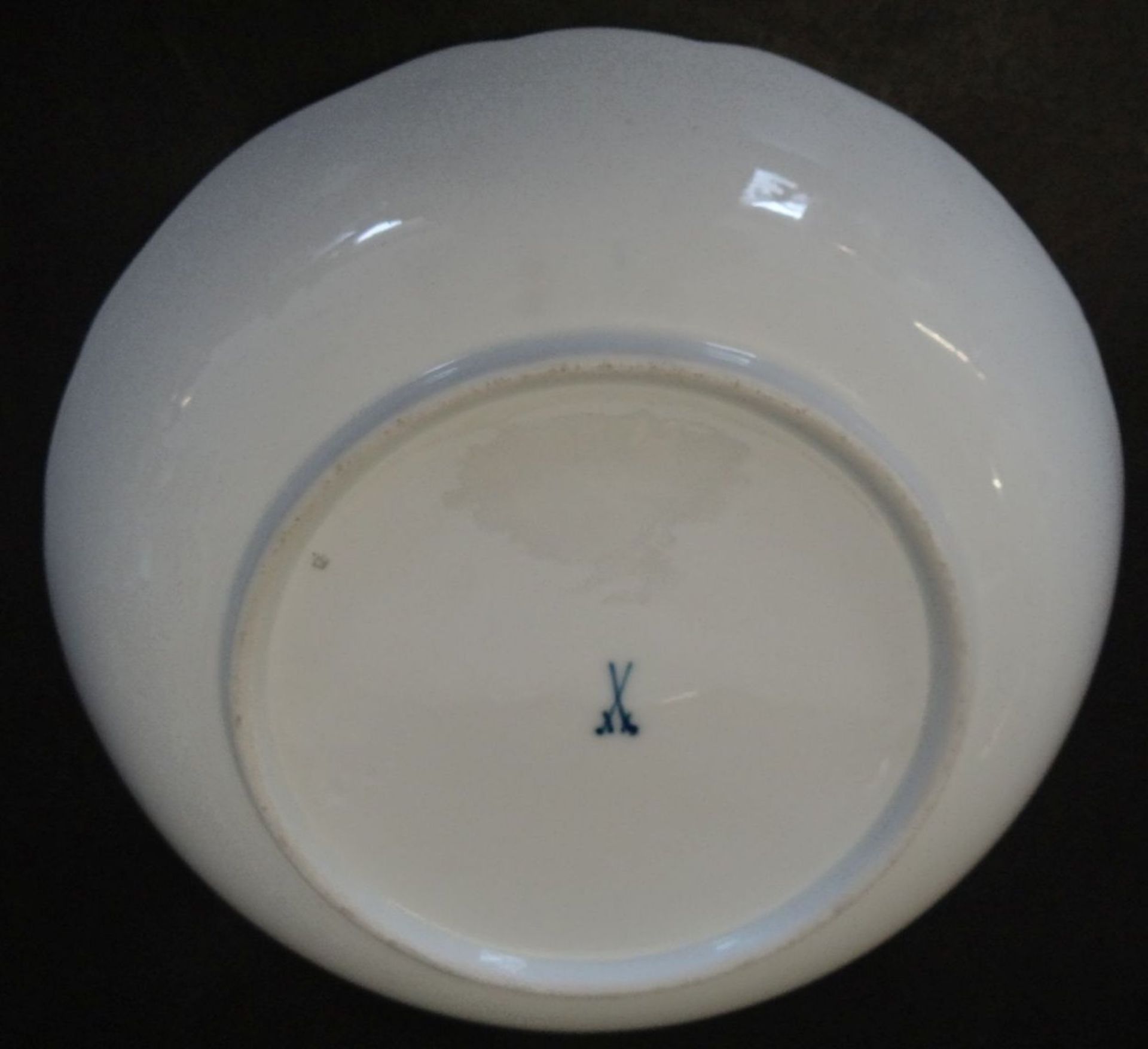 grosse runde Schale "Meissen" Blumenmalerei, H-5,5 cm, D-25 cm, 1.Wahl - Bild 3 aus 5