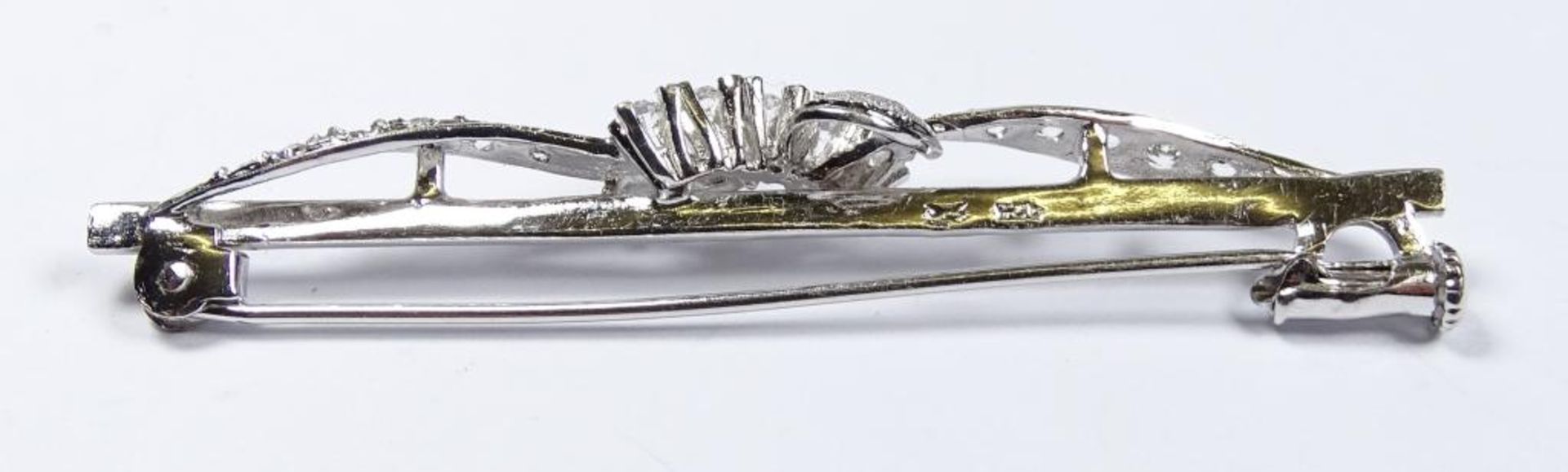 Silber Brosche -925- mit Zirkone,L-5,8cm, 3,4gr. - Bild 3 aus 3