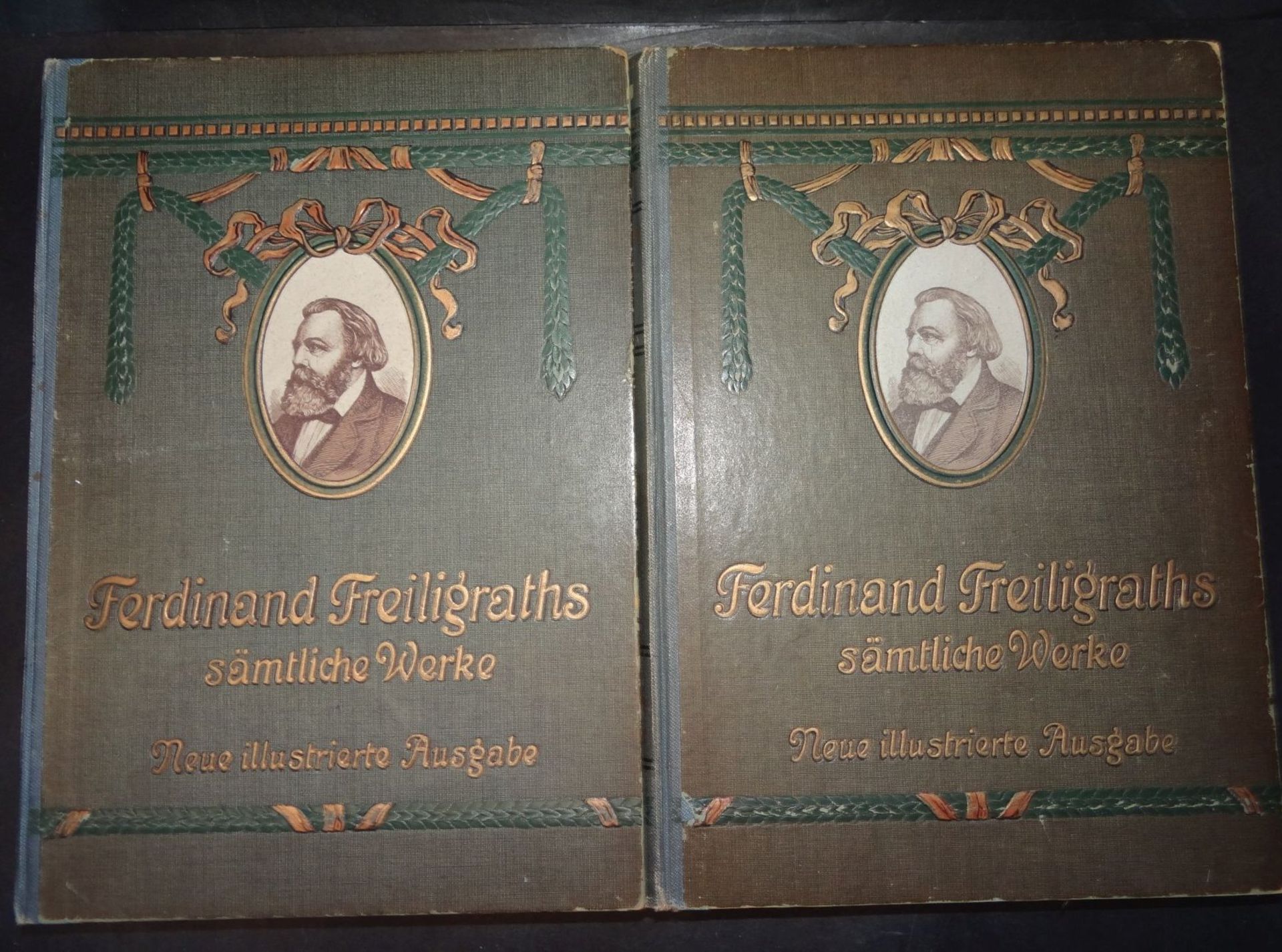 Ferdinand Freiligraths sämtliche Werke, 2 Bände um 1900, illustrie