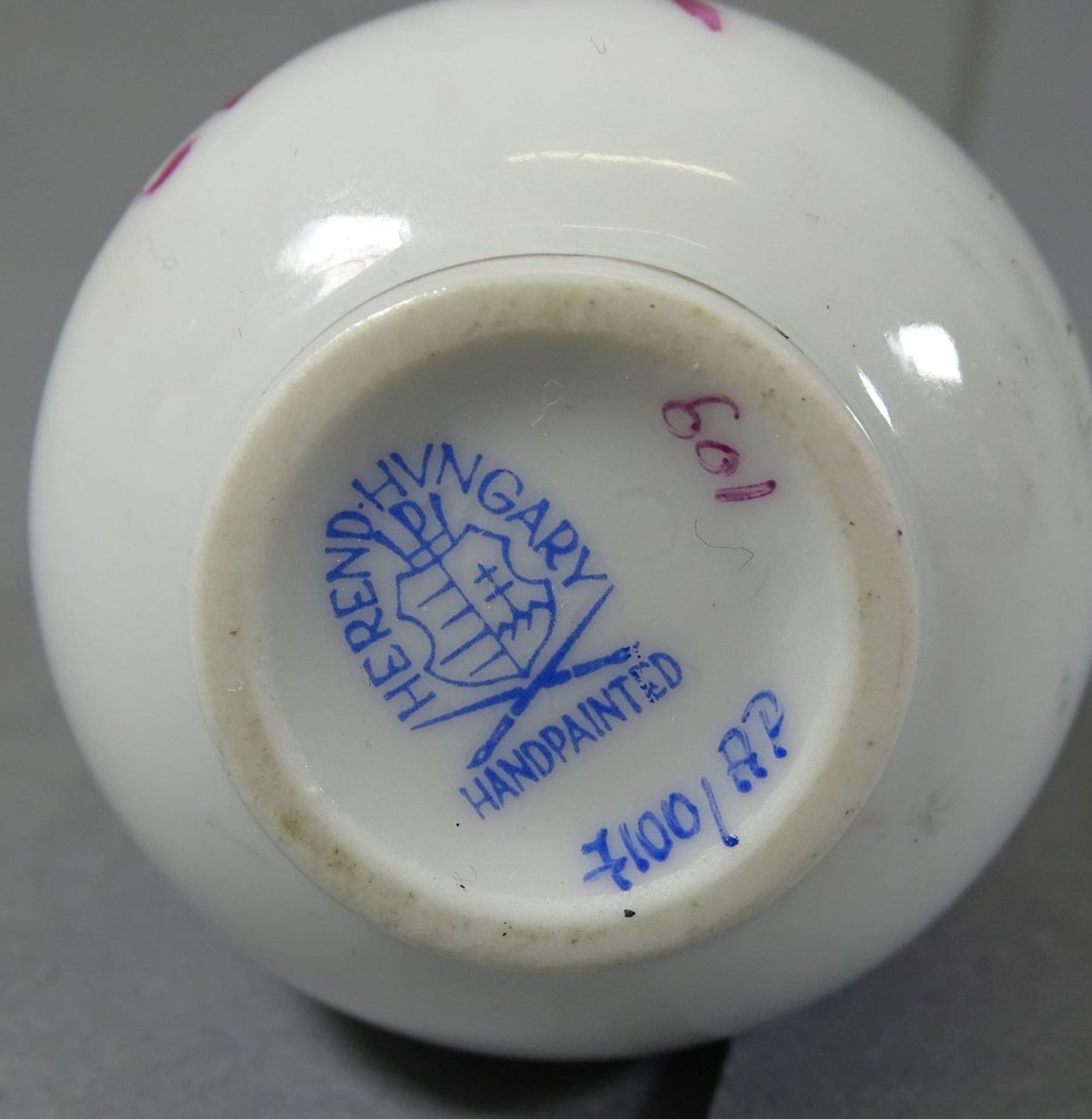 kl. Vase "Herend" Apponyi rot, H-8 cm - Bild 3 aus 3