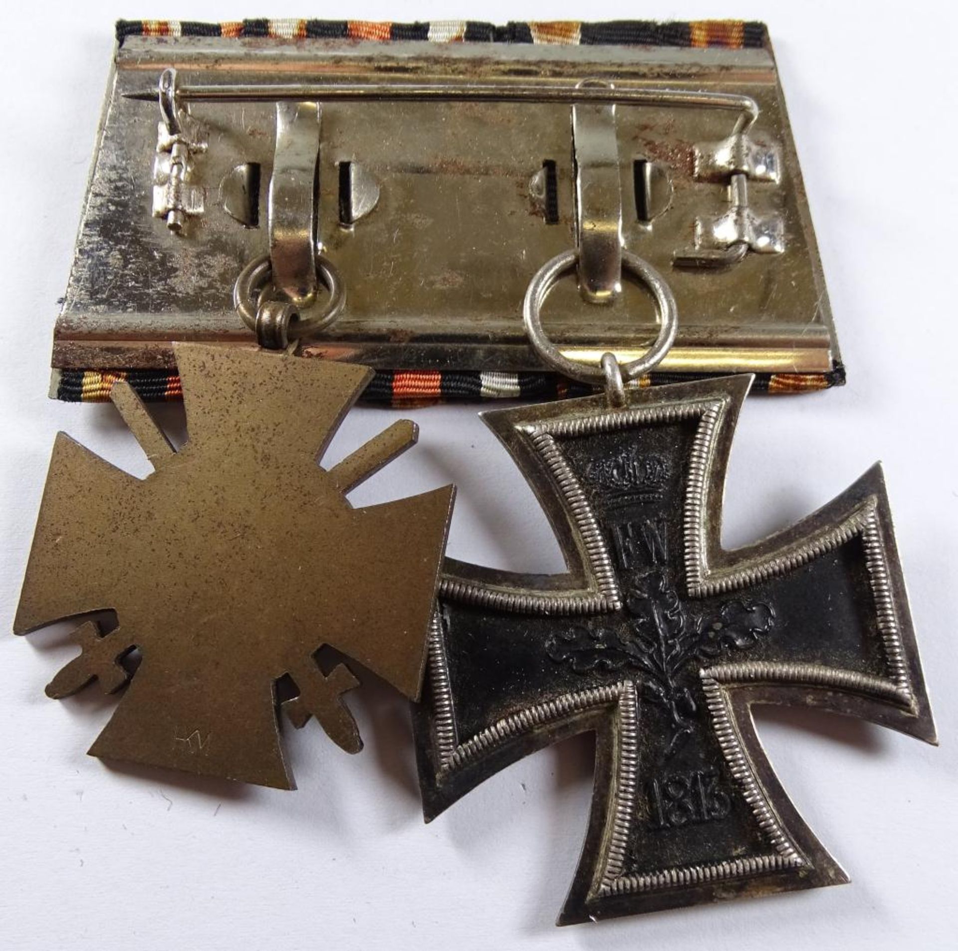 Spange mit Eisernes Kreuz 1.WK,2.Kl, und Kriegsteilnehmerkreuz - Bild 2 aus 2