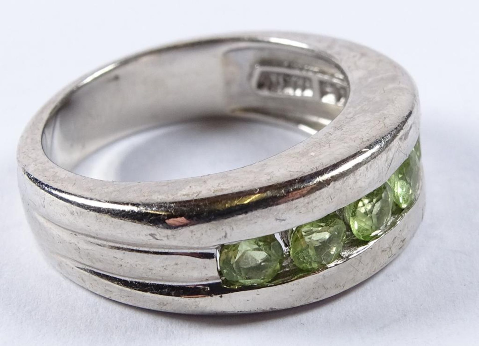 Ring,Silber -925- mit grünen Steinen, 7,4gr., RG 5 - Bild 2 aus 4