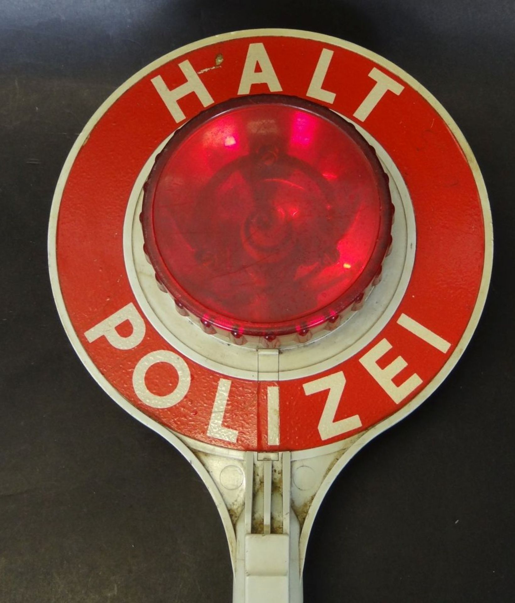 alte Polizei-Kelle, Batteriebetrieb, L-45 cm - Bild 2 aus 5