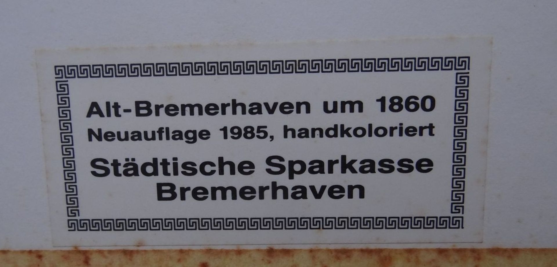 Grafik mit Bremerhaven-Ansichten um 1860, Neuauflage 1985, ger/Glas, RG 38x44 cm - Bild 7 aus 7