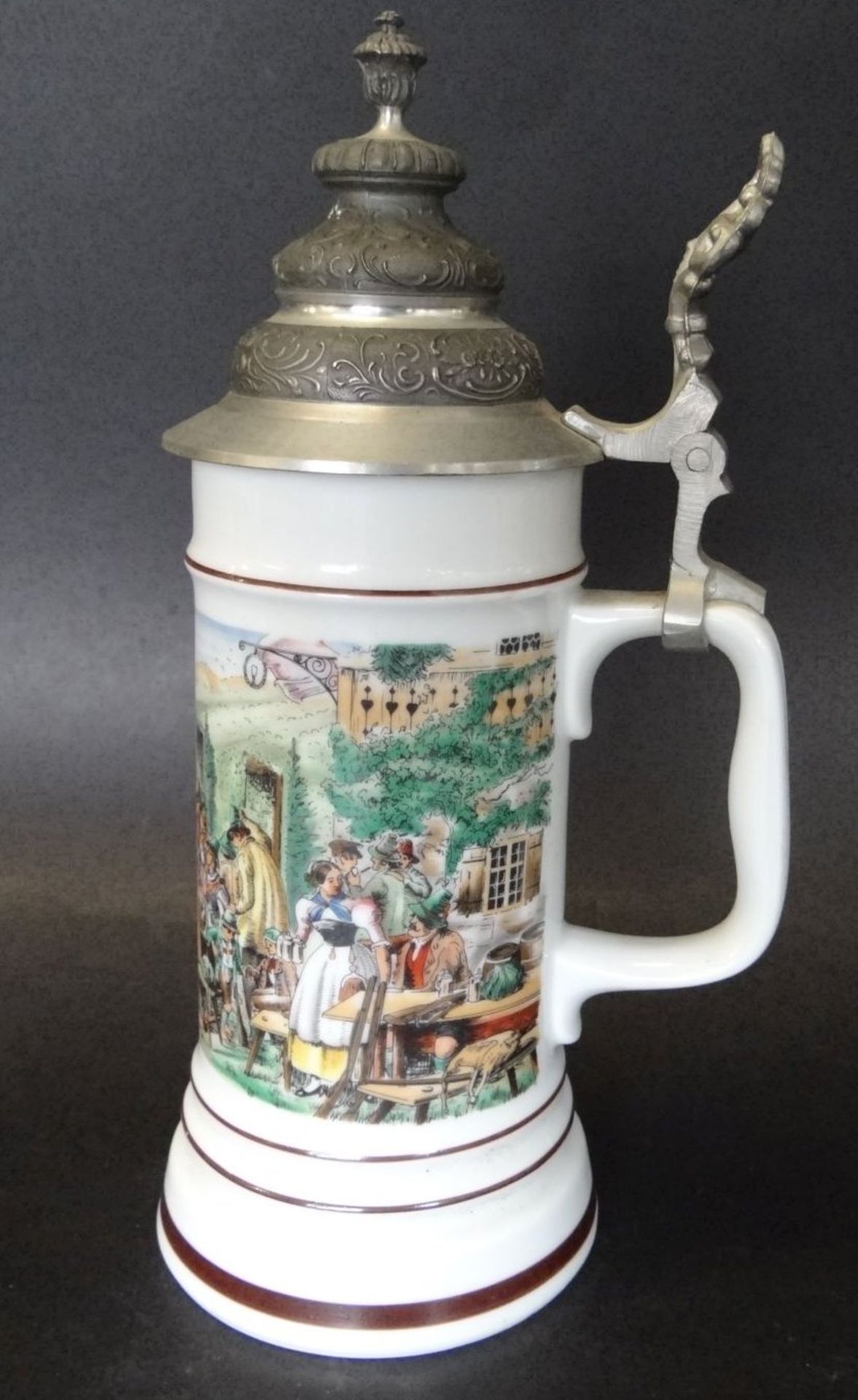 Bierkrug von Rastal, Zinndeckel, 1975, H-26 cm - Bild 3 aus 8