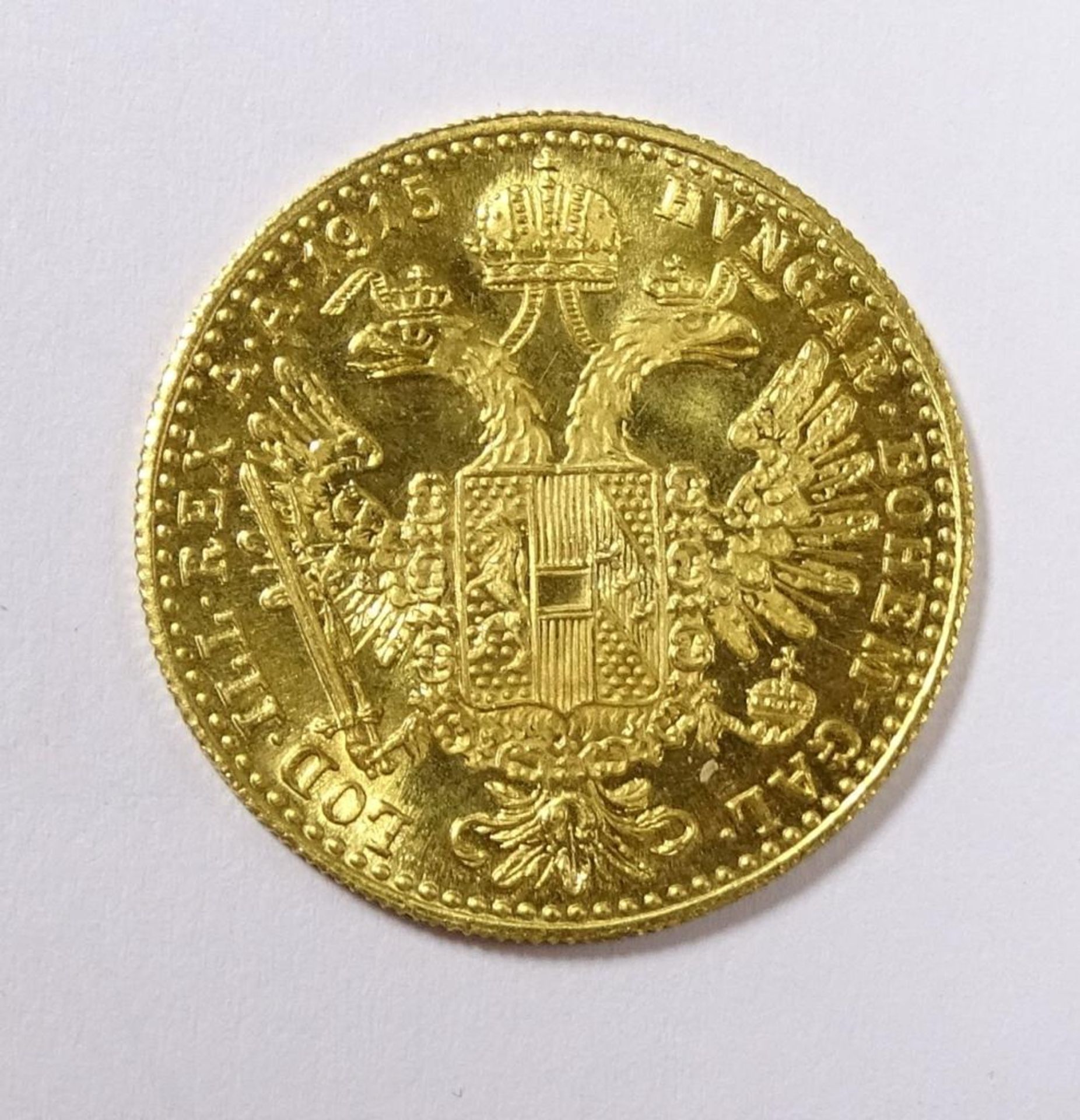Franc Ios Idg Avstriae Imperator 1915 4 1 Dukat Goldmünze "Franc Ios IDG Avstriae Imperator" 1915, 3,45gr