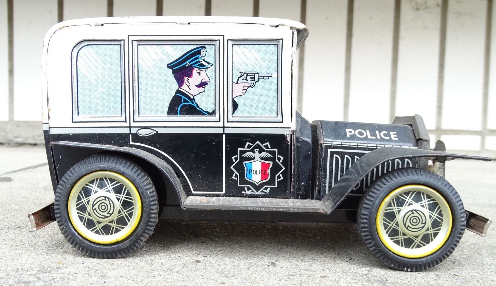 Blech Polizeiauto "Daiya-Japan", bespielt, H-8 cm, L-17 cm - Bild 2 aus 6