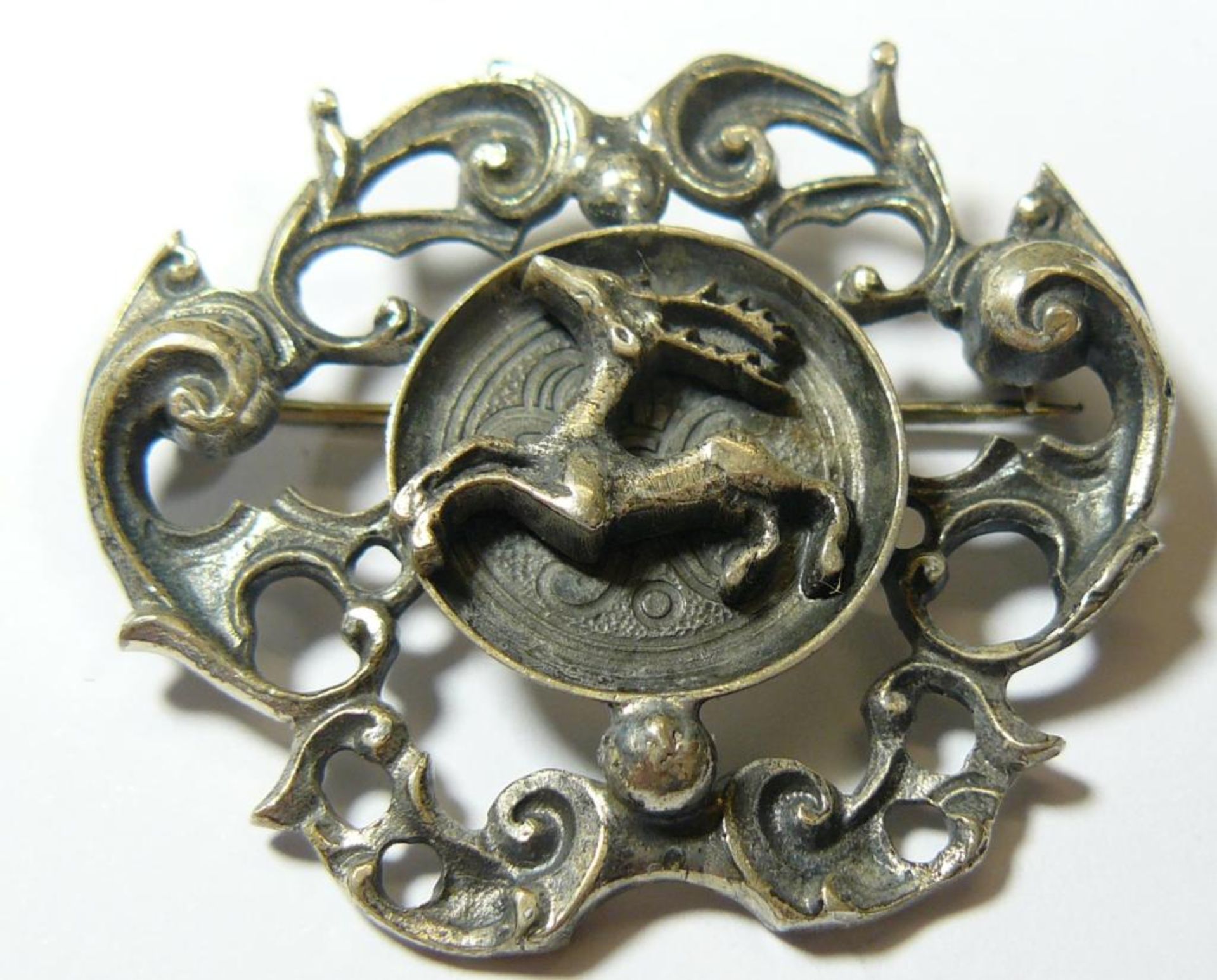 Brosche, Silber -925-, 4,2 cm, 12,68gr.